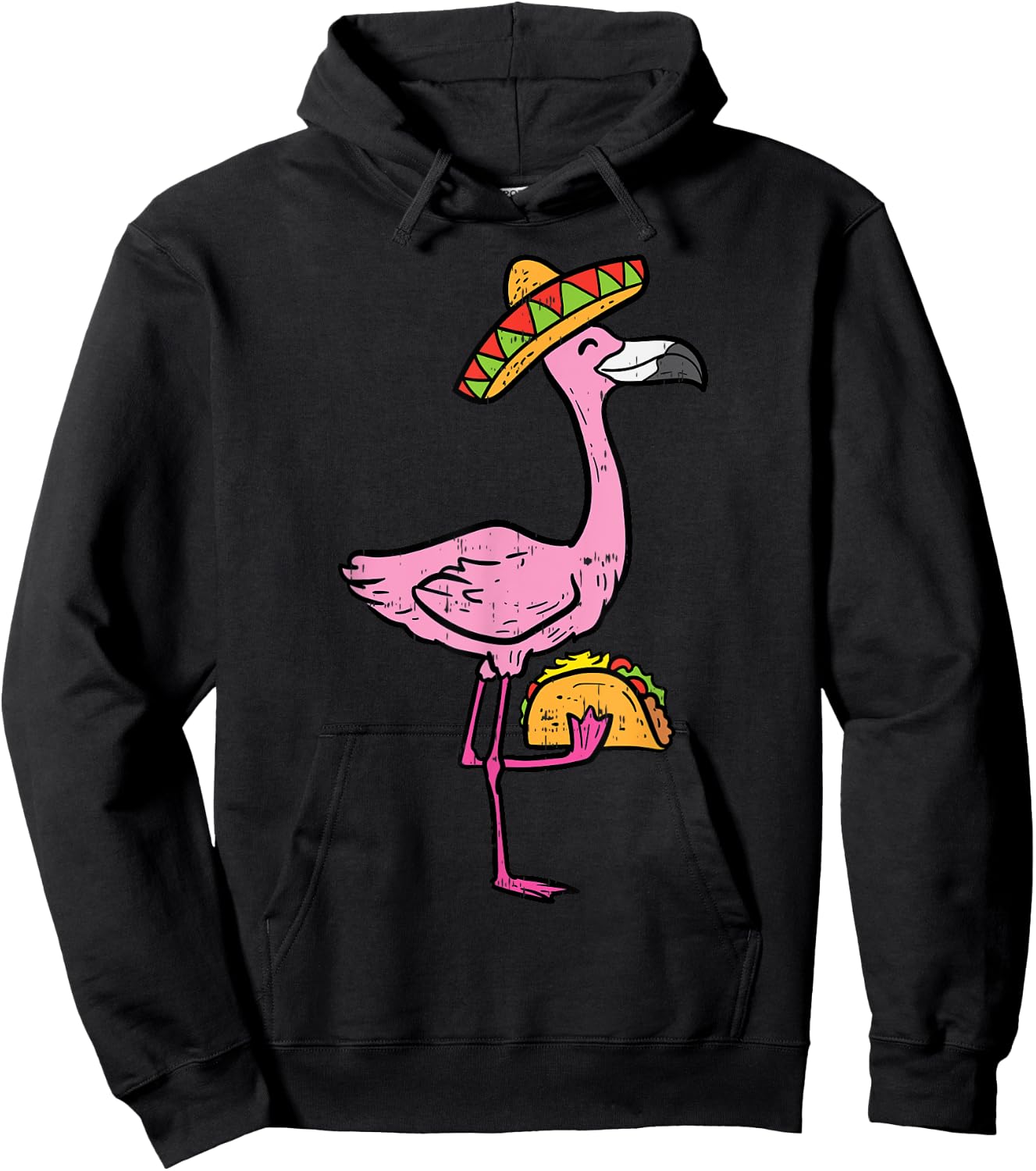 Mexican Flamingo Tacos Cute Cinco De Mayo Fiesta Animal Hoodie - Hoodie | Black