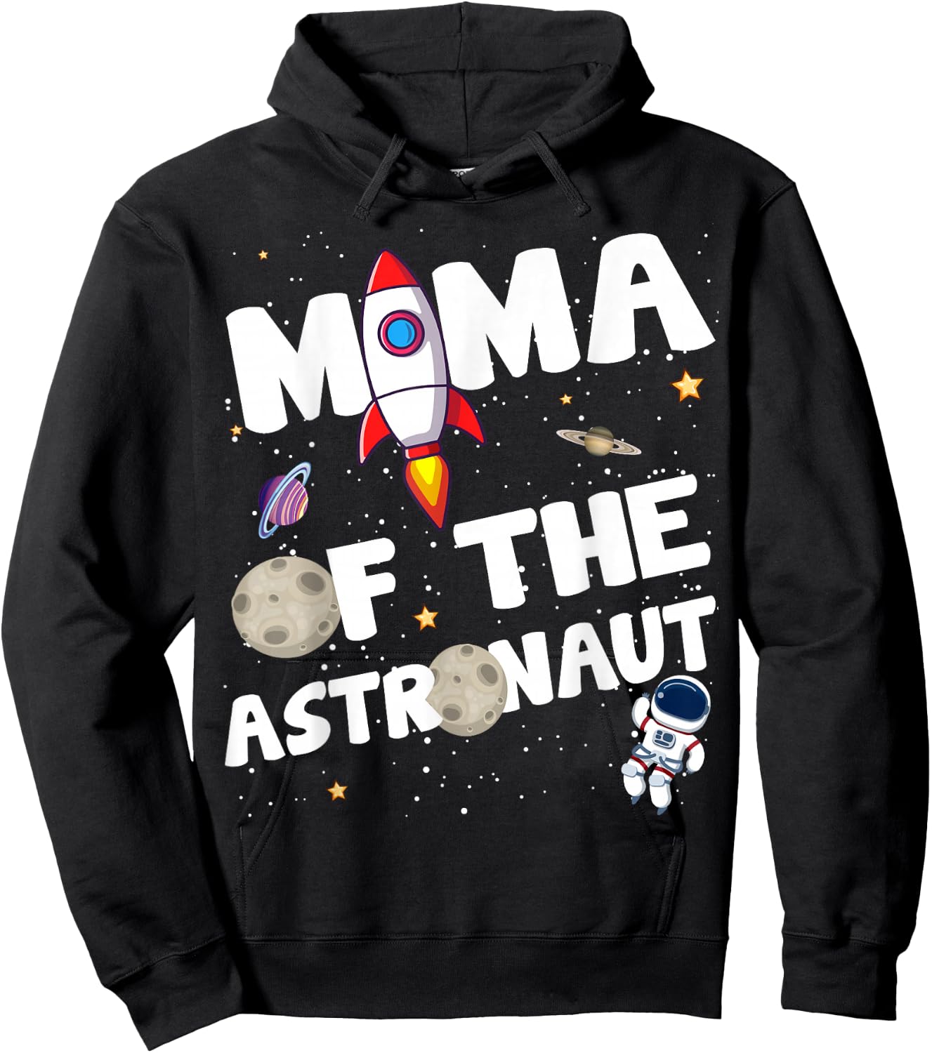 Mama of the Astronaut Space Theme Birthday Party Mom Hoodie - Hoodie | Black