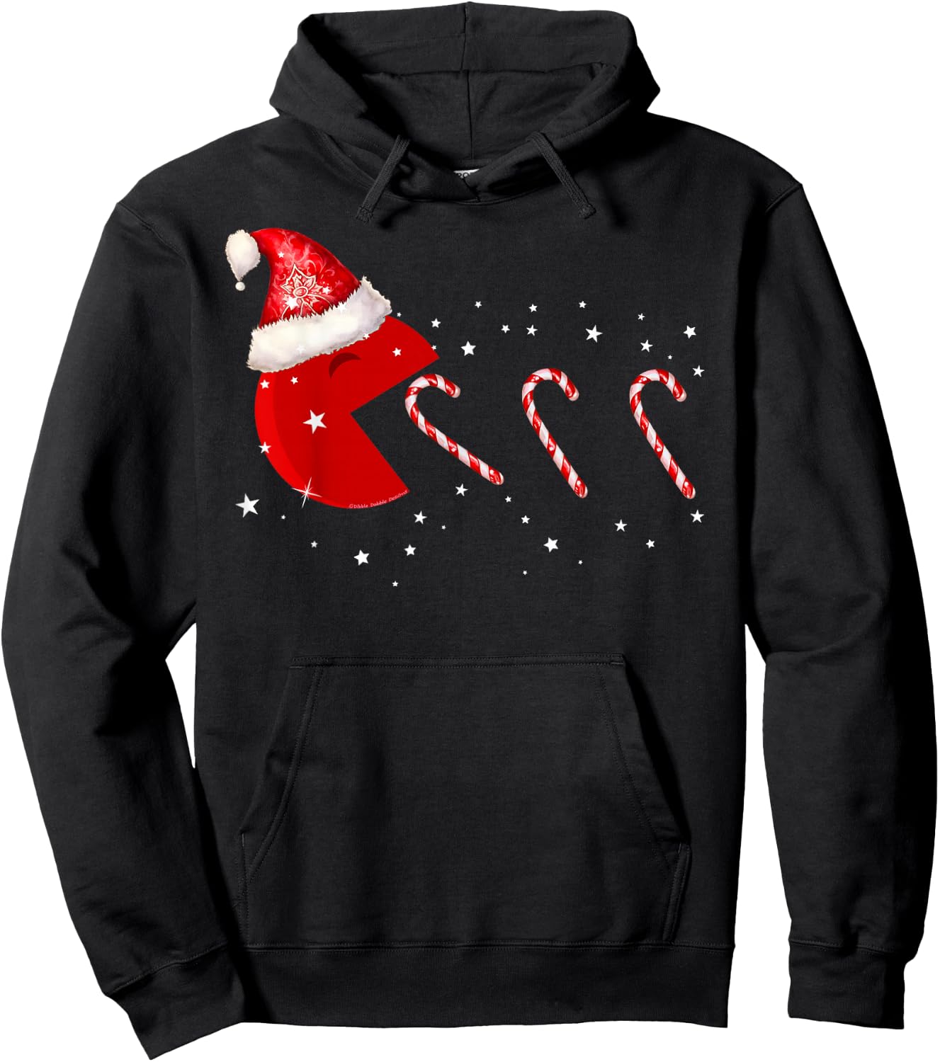 Funny Christmas Santa Hat Eating Candy Canes Christmas Hoodie - Hoodie | Black