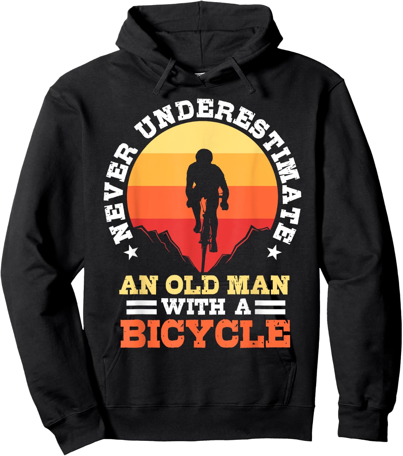 Never Underestimate An Old Man with A Bicycle Rider Gift Hoodie - Hoodie | Black
