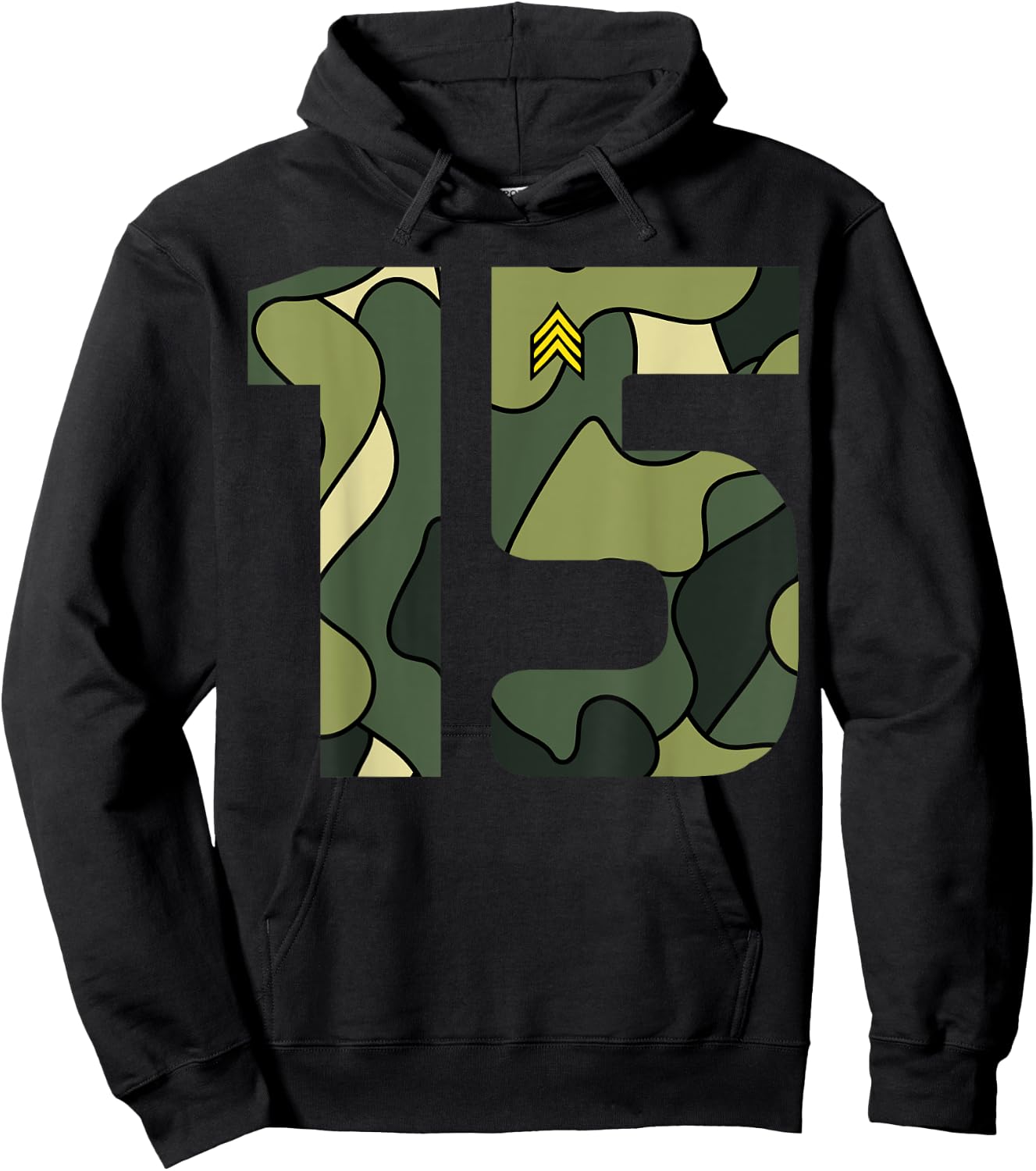 Cute Little Birthday 15 Year Old Youth Camouflage Gift Hoodie - Hoodie | Black