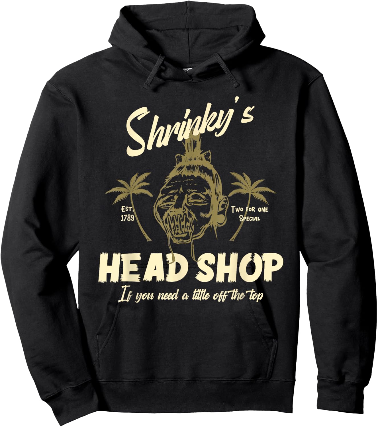 Psychobilly Shrunken Head Horror Hoodie - Hoodie | Black