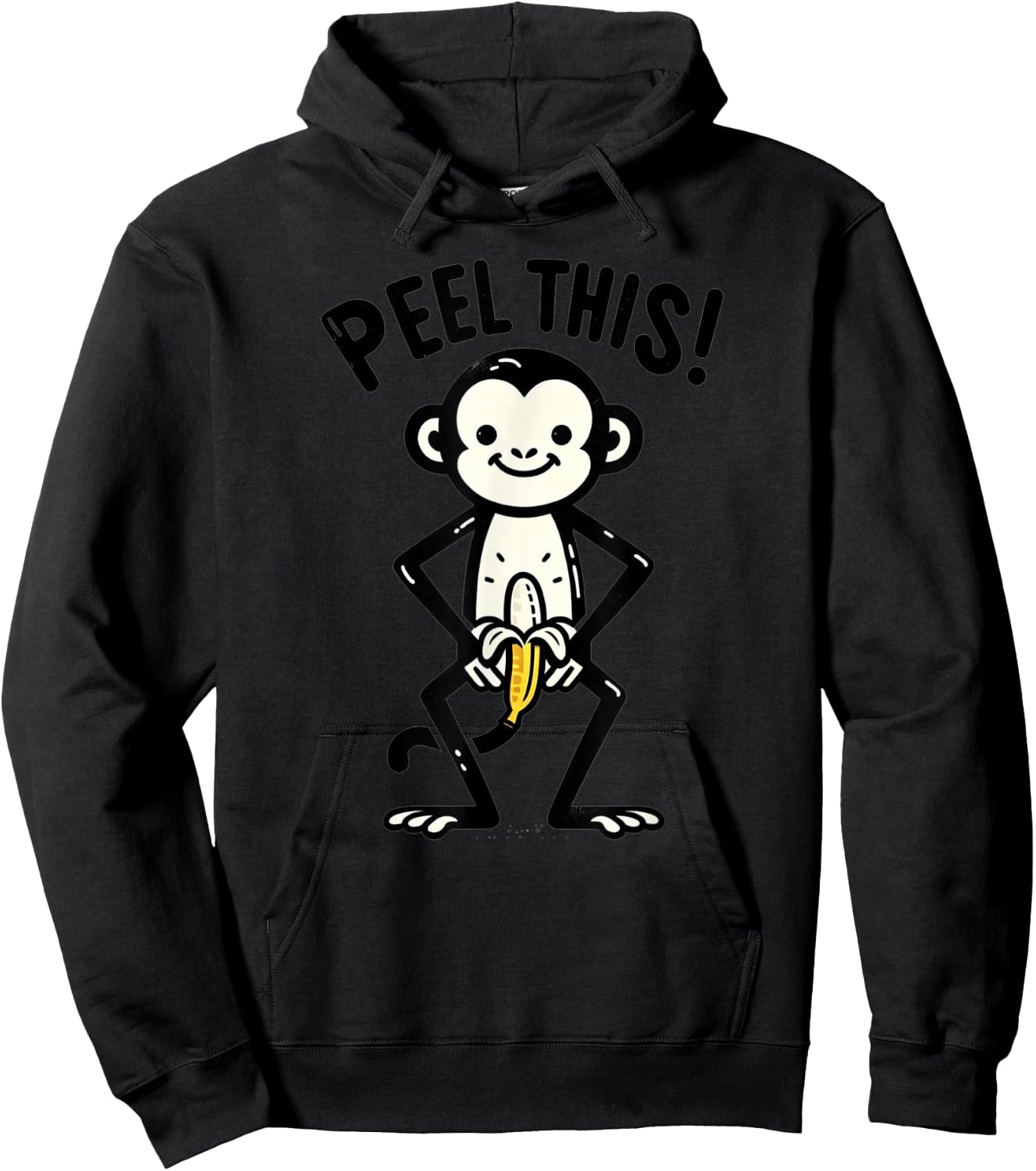 Peel This Funny Monkey Banana Humor Hoodie - Hoodie | Black