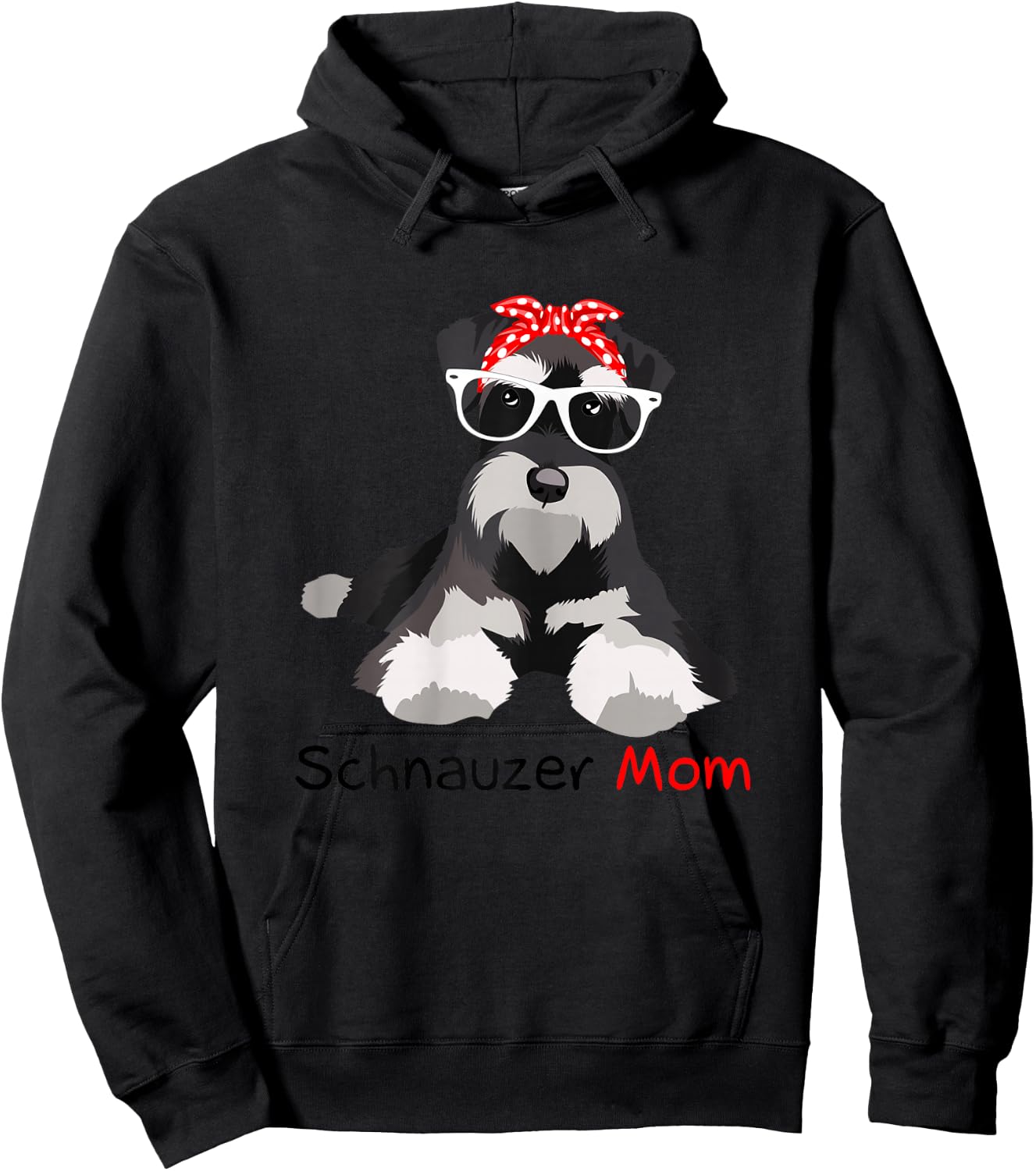 Schnauzer Mom Bandana Schnauzer Dog Hoodie - Hoodie | Black
