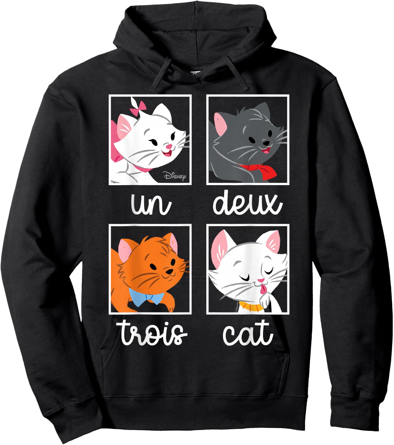 The Aristocats - Un Deux Trois Cat Character Squares Hoodie - Hoodie | Black