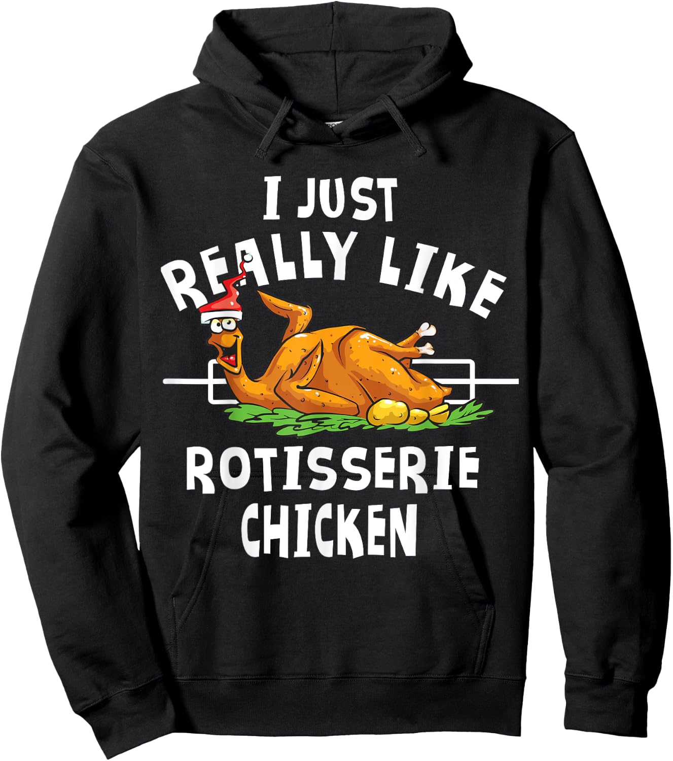 Rotisserie Chicken Apparel - Funny Chicken Lover Christmas Hoodie - Hoodie | Black