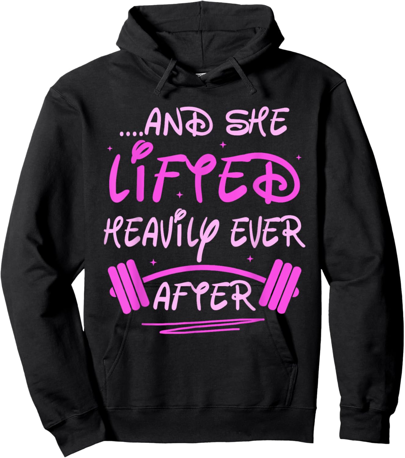 She Lifted Heavily Ever After Funny Fitness Princess Workout Hoodie - Hoodie | Black