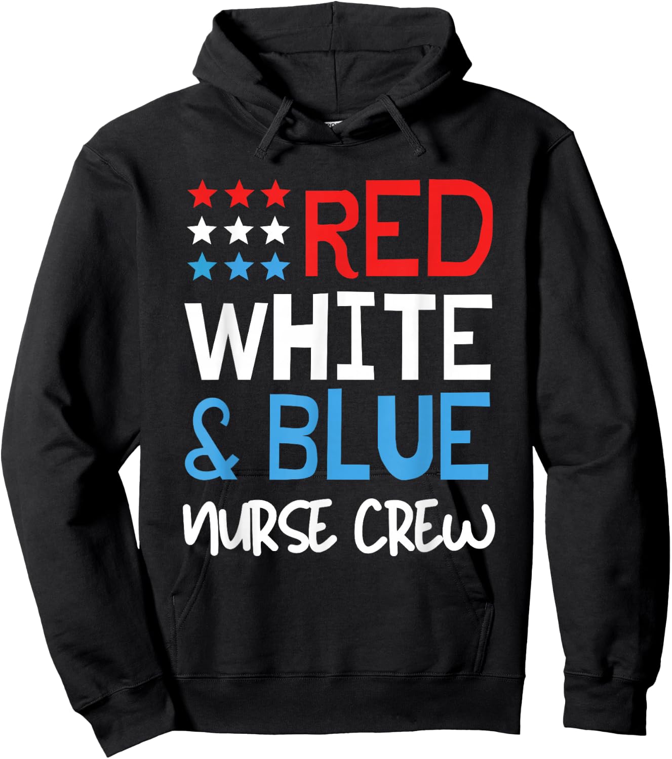 4th of July Nurse Crew Scrub Tops Patriotic Nurses Matching Hoodie - Hoodie | Black