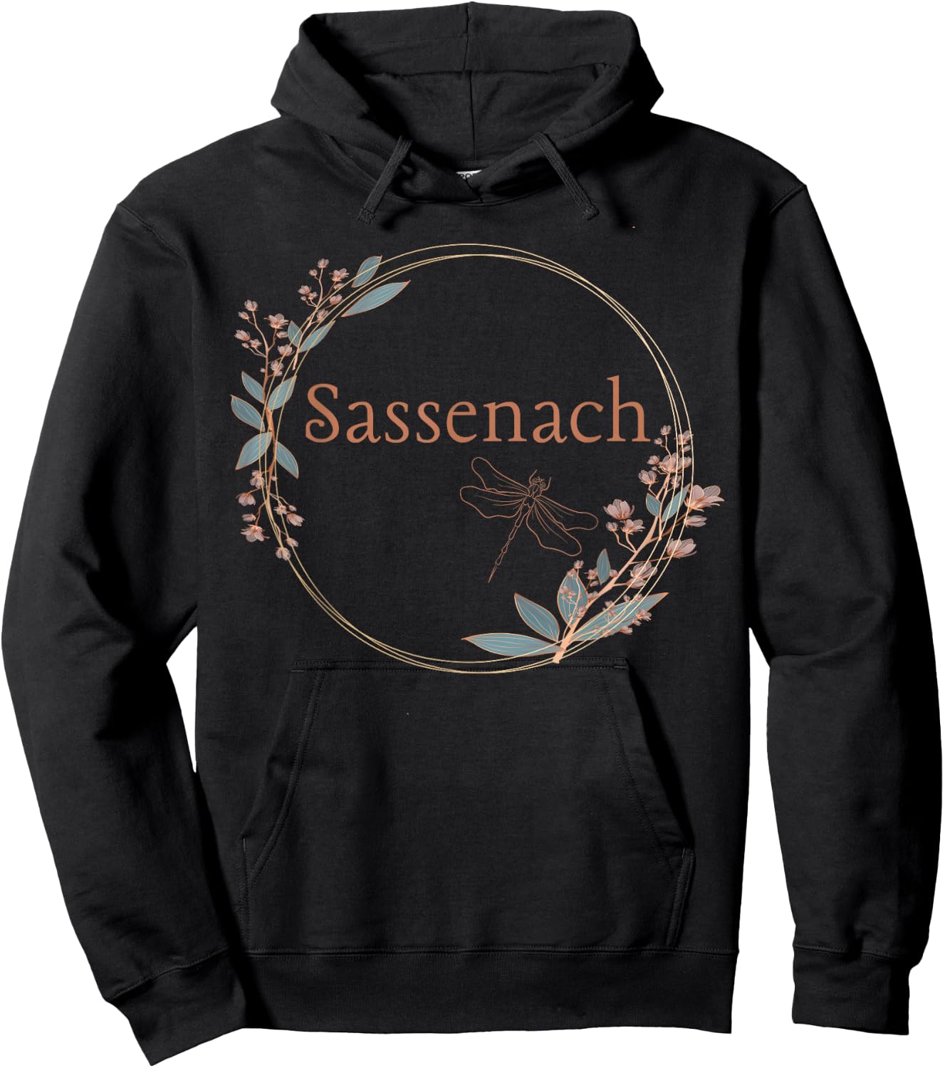 Sassenach Dragonfly Bohemian Wreath Hoodie - Hoodie | Black