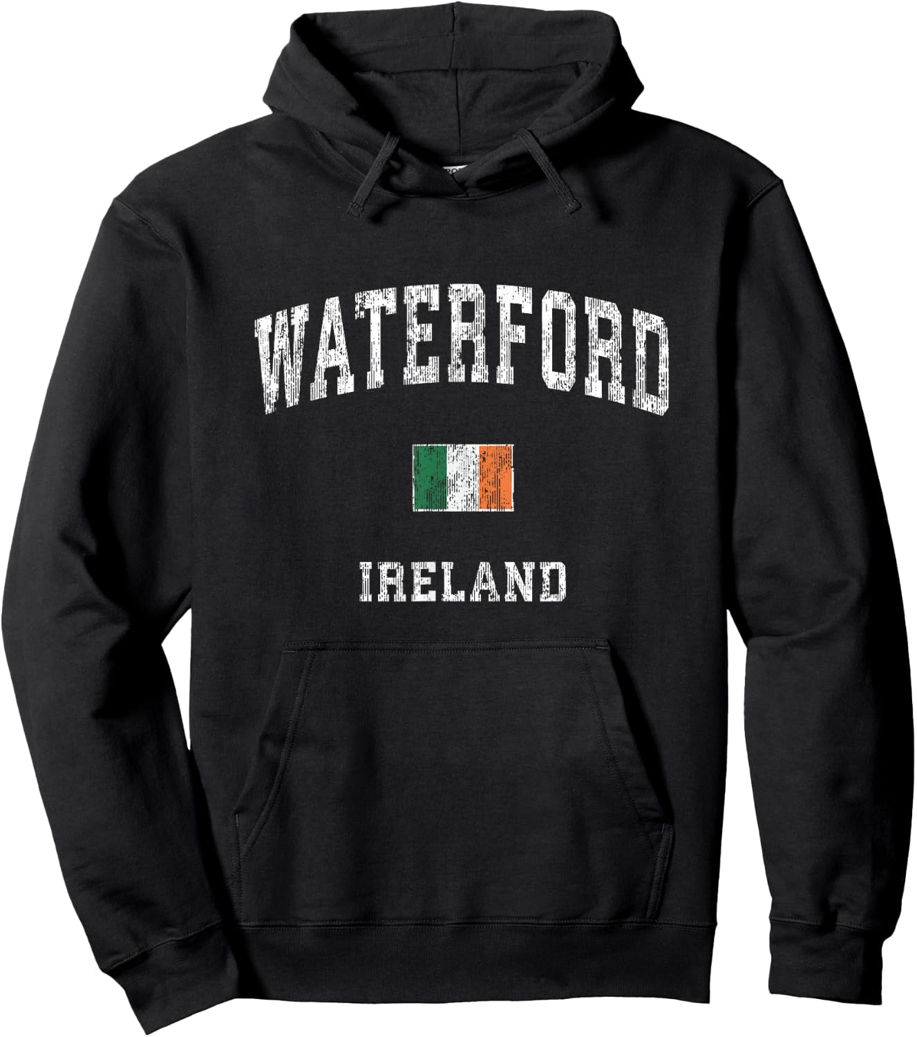 Waterford Ireland Vintage Athletic Sports Design Hoodie - Hoodie | Black