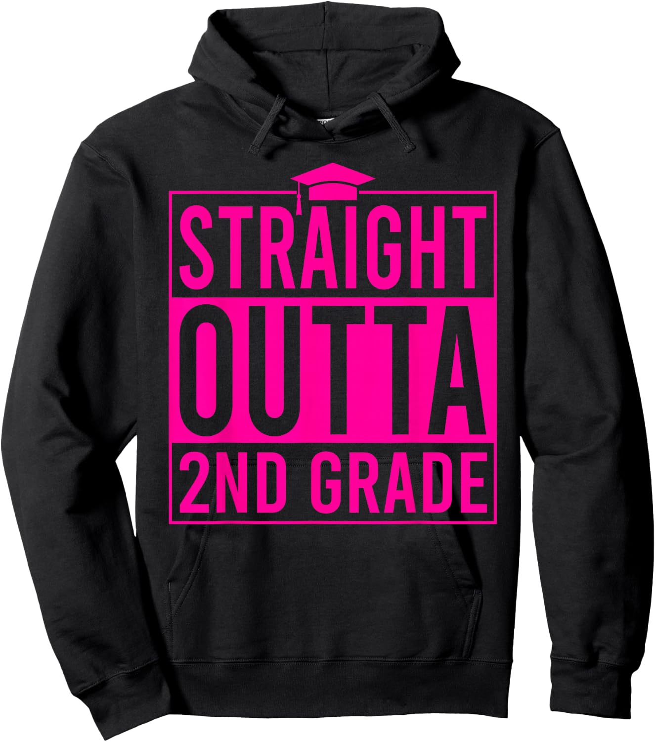 Straight Outta 2nd Grade Graduation Class 2026 Second Grade Hoodie - Hoodie | Black