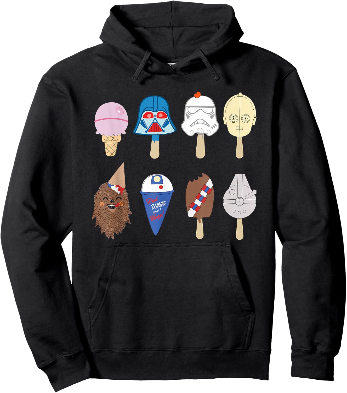 Star Wars Characters as Nostalgic Ice Cream Hoodie - Hoodie | Black