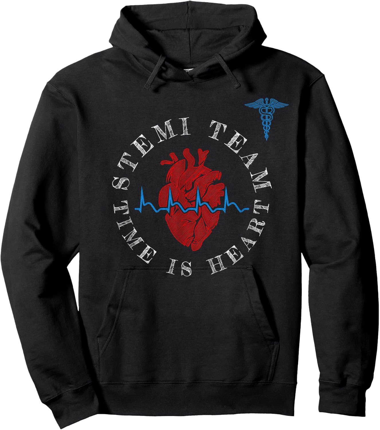 Cardiology Department Time Is Heart Code Stemi - Cath Lab Hoodie - Hoodie | Black