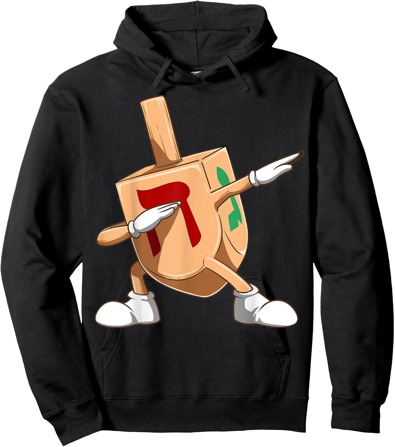 Dabbing Dreidel Funny Dreidel Jewish Hanukkah Hoodie - Hoodie | Black