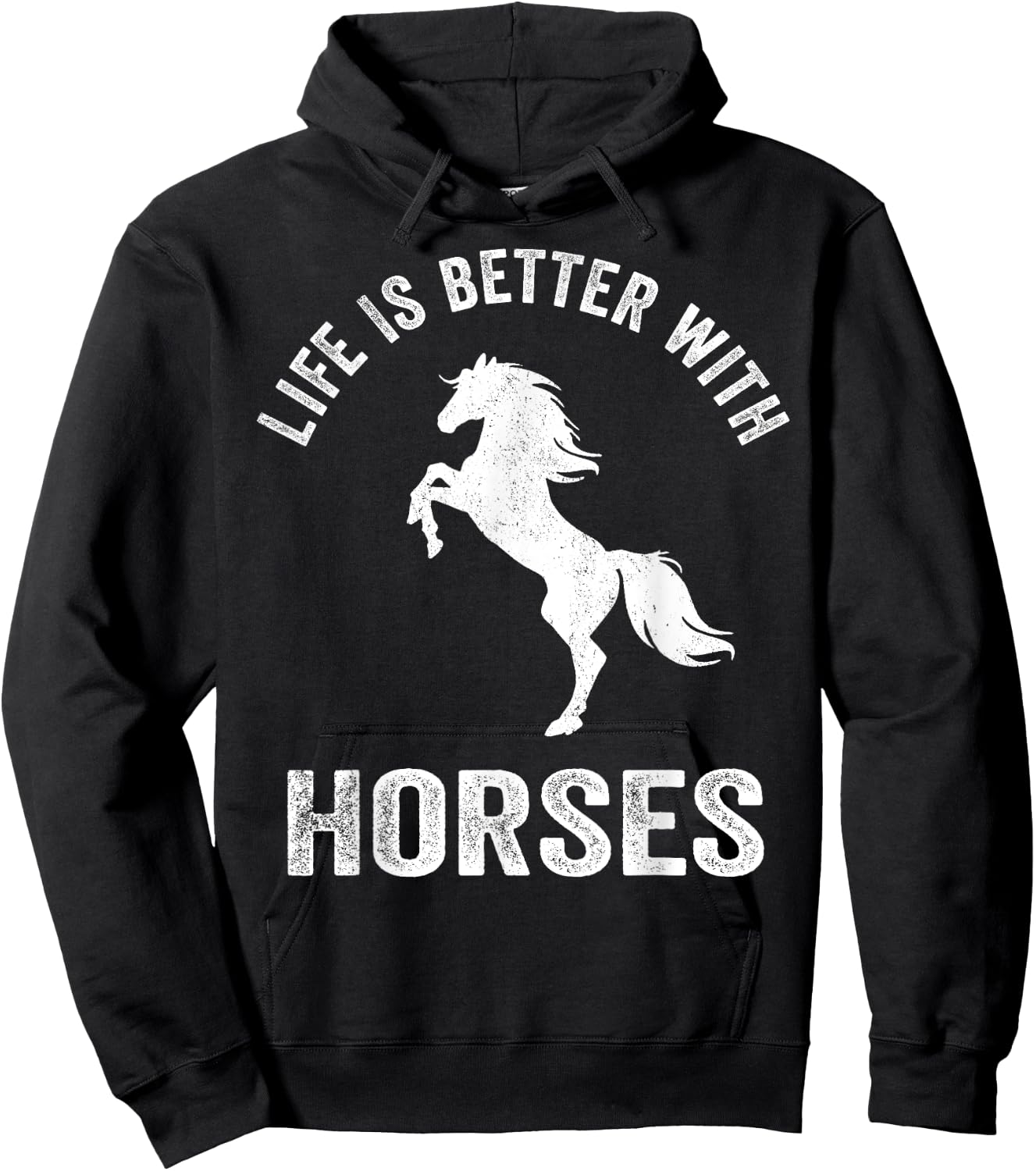 Cute Life Is Better With Horses Horseback Riding Shirt Hoodie - Hoodie | Black