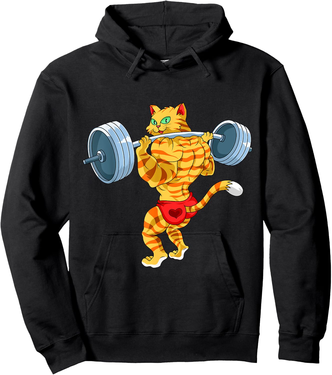 Weightlifing Barbell - Funny Workout Gym Weightlifting Cat Women Hoodie - Hoodie | Black