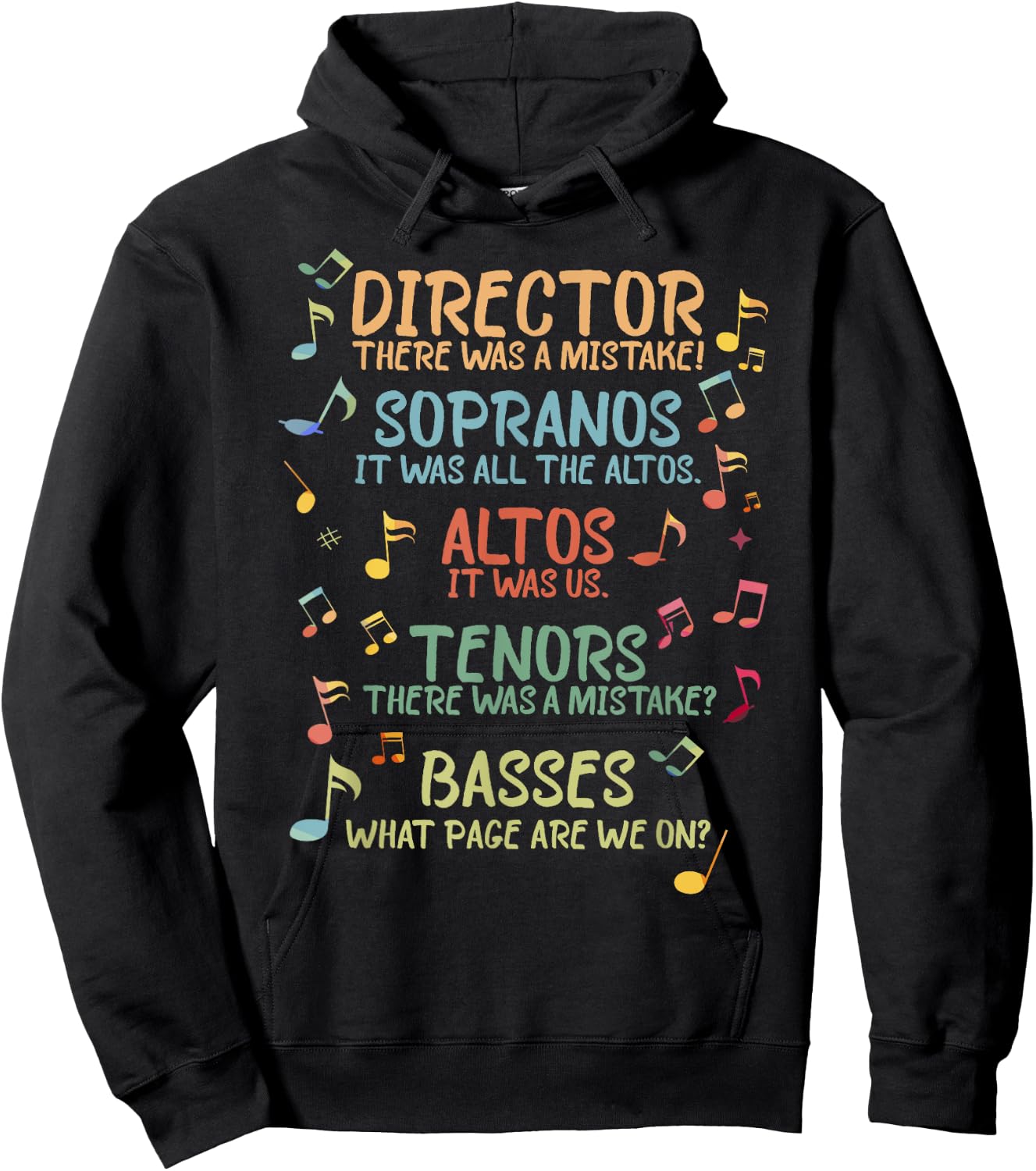 Choir Joke Design Funny Music Sanges Gift Men Women Hoodie - Hoodie | Black