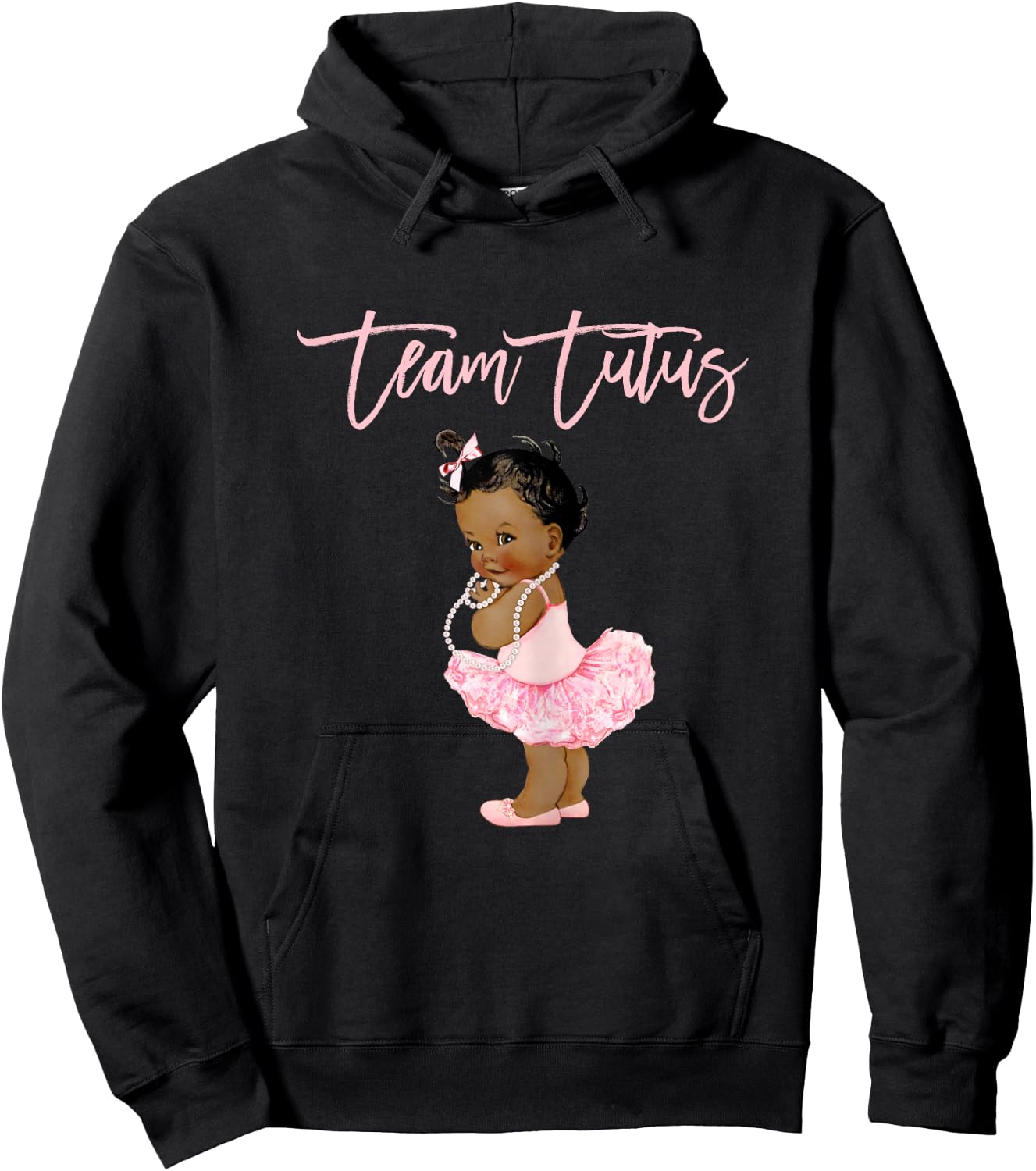 Team Tutus It's A Girl Gender Reveal Baby Shower Touchdown Hoodie - Hoodie | Black