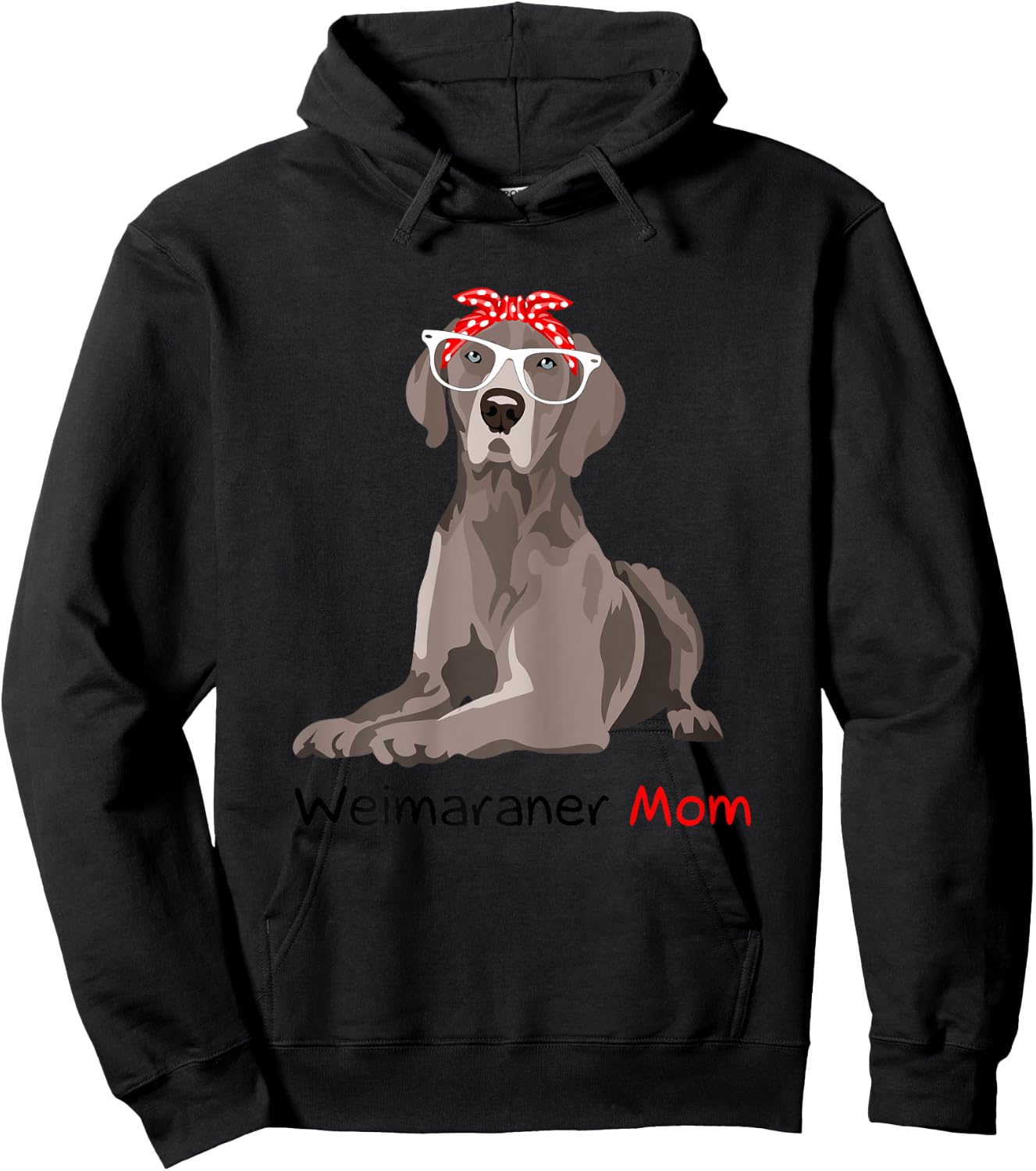 Weimaraner Mom Bandana Weimaraner Dog Hoodie - Hoodie | Black