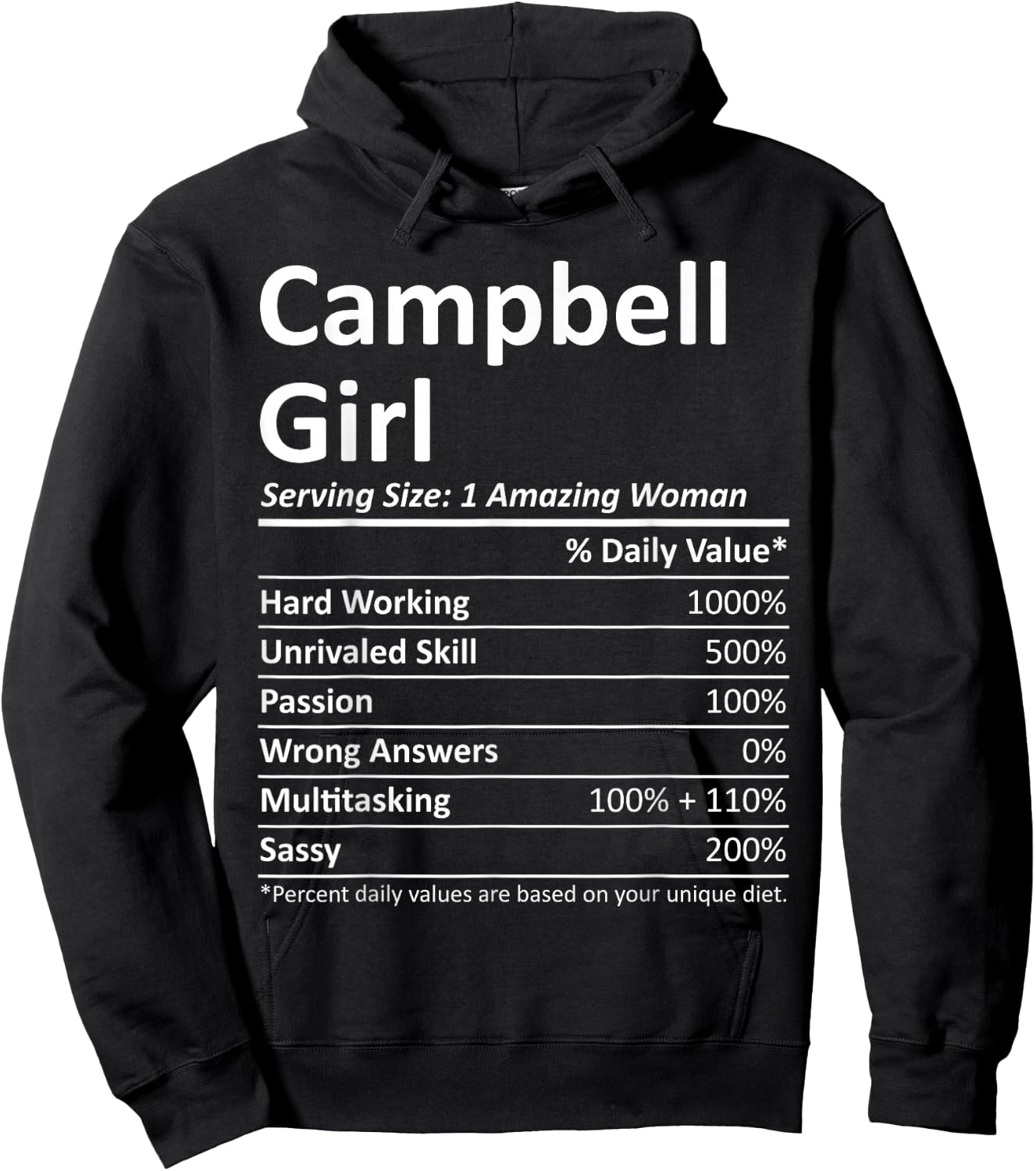 Campbell Girl CA California Funny City Home Roots USA Gift Hoodie - Hoodie | Black
