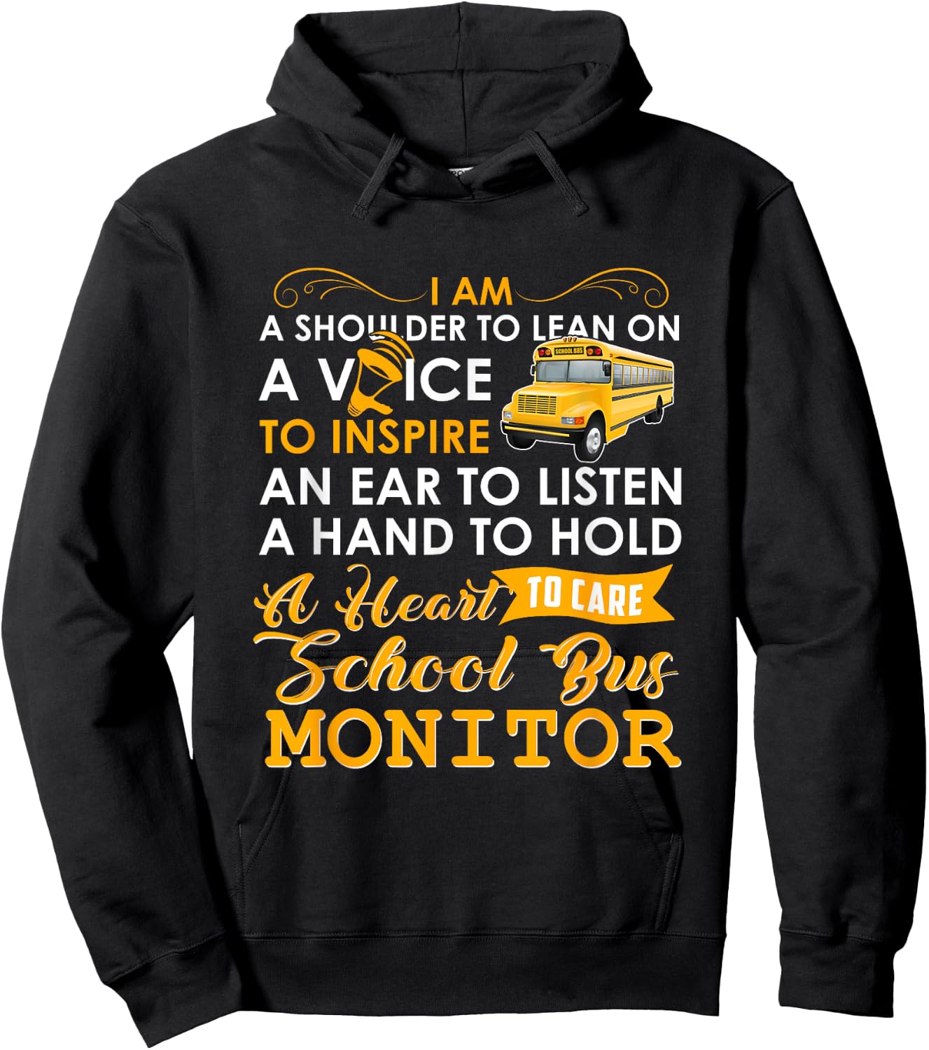 A Heart To Care School Bus Monitor Driver Speed Students Top Hoodie - Hoodie | Black