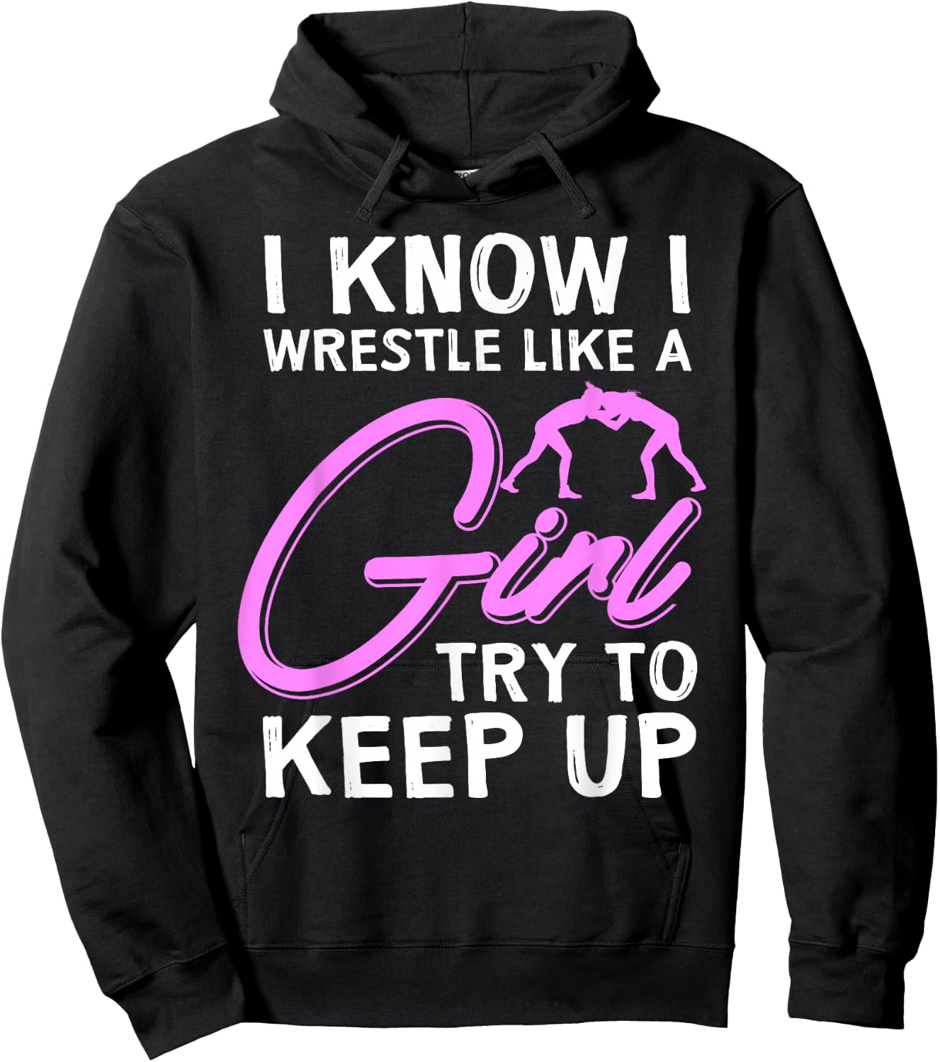 Funny Girl Wrestler Gift Cool Female Wrestling Lover Athlete Hoodie - Hoodie | Black