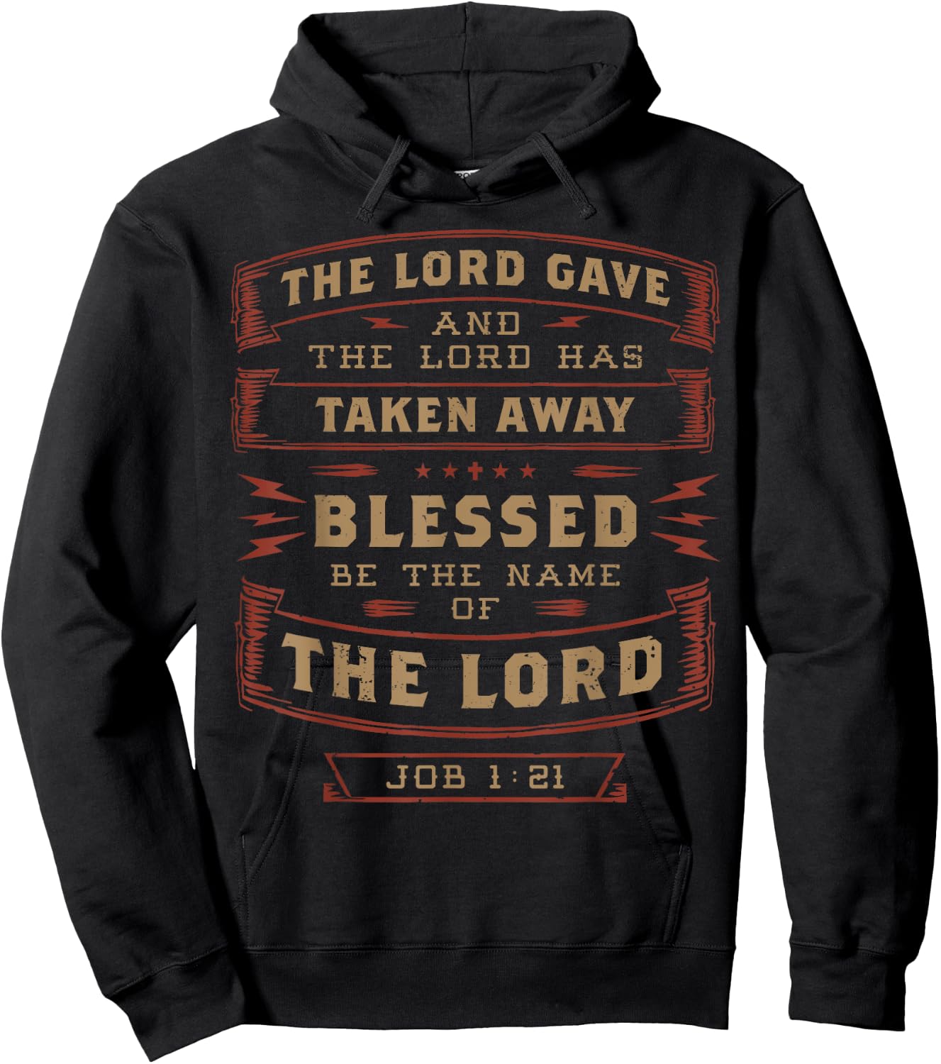 Job 1:21 The Lord Has Taken Away Blessed Be The Name Bible Hoodie - Hoodie | Black