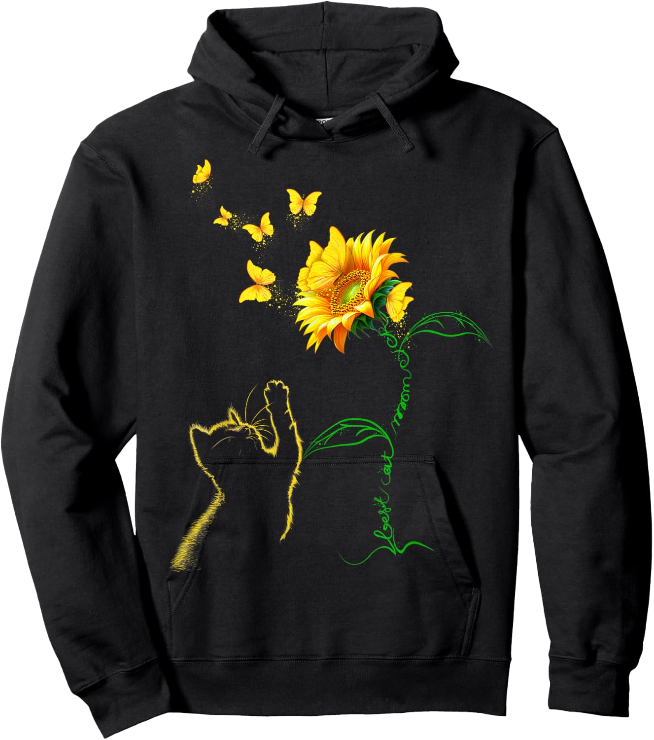 Best Cat Mom Ever Sunflower Mother's Day Gifts for Cat Lover Men Women Hoodie - Hoodie | Black