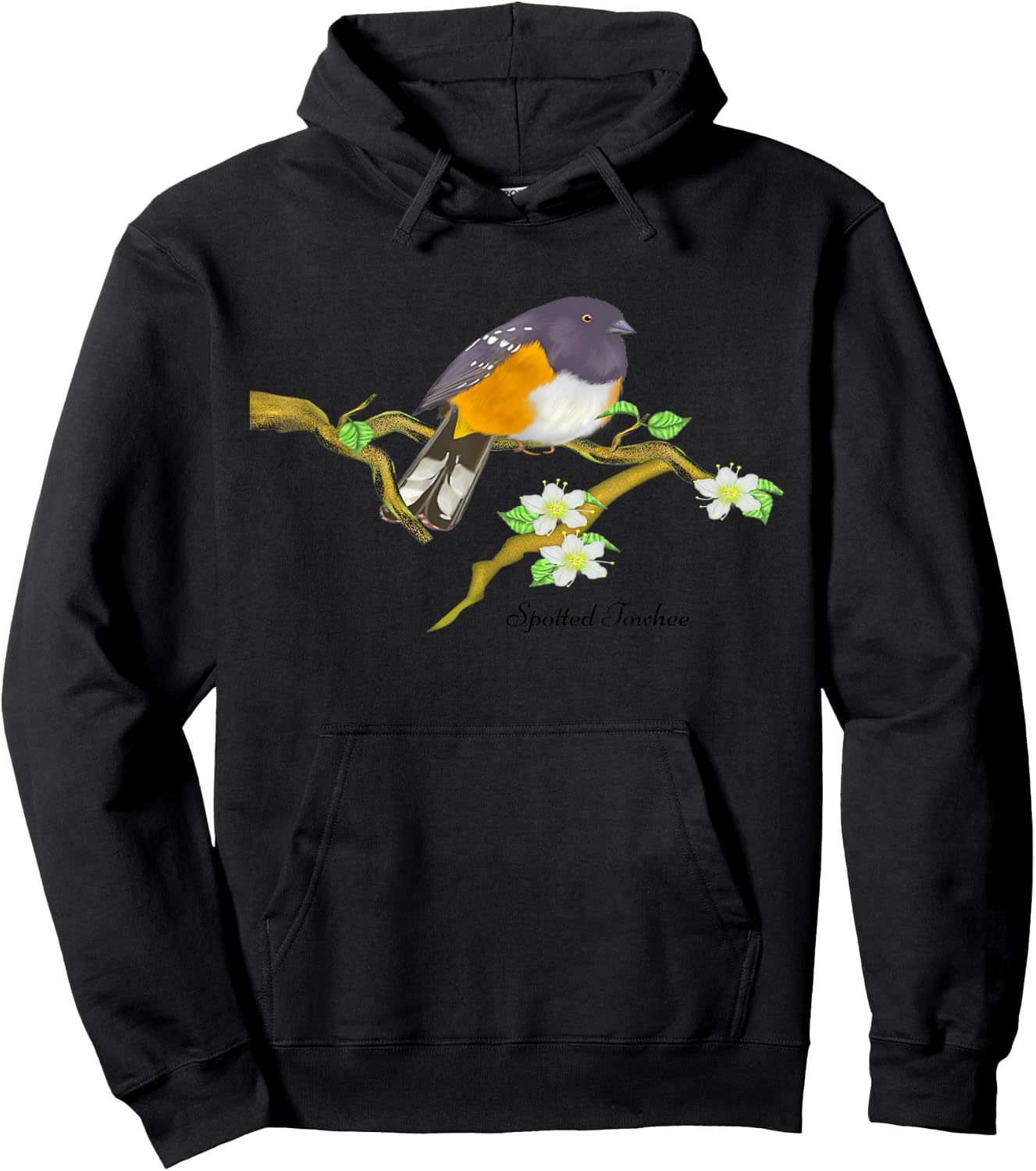 Spotted Towhee Beautiful Bird Hoodie - Hoodie | Black