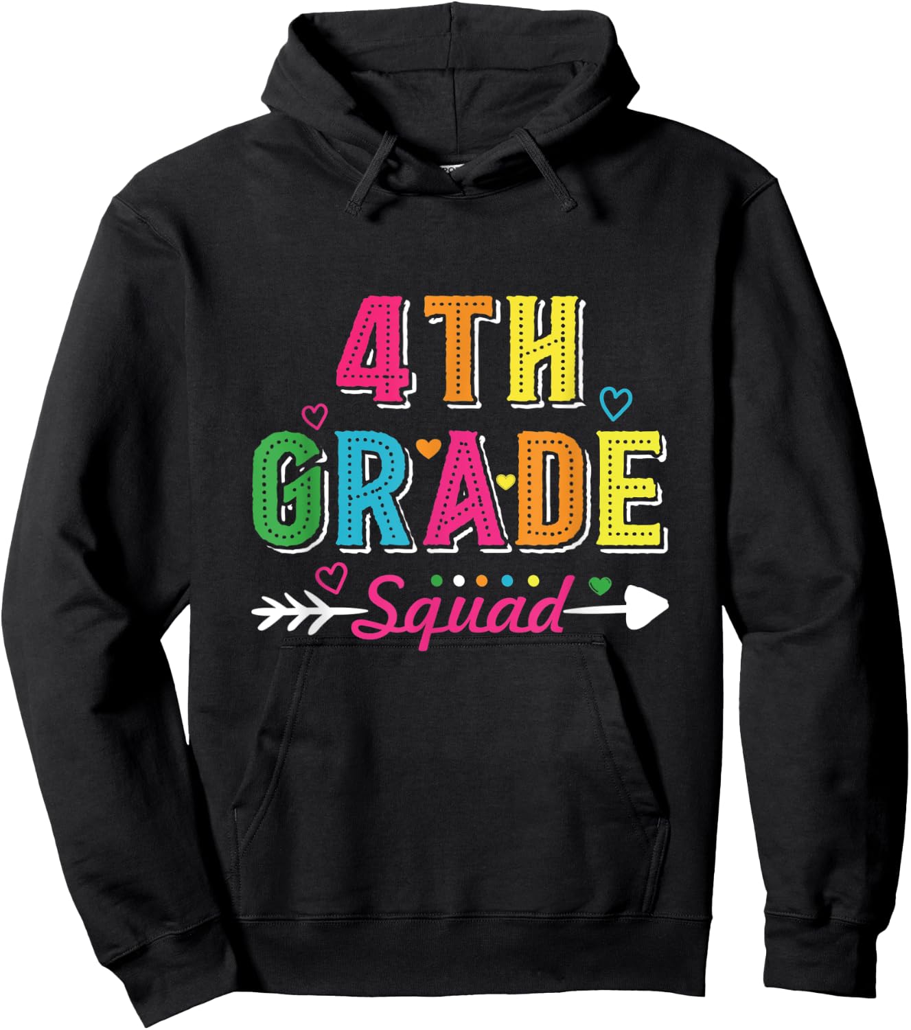 4th Grade Squad Back To School Fourth Grade Teacher Student Hoodie - Hoodie | Black