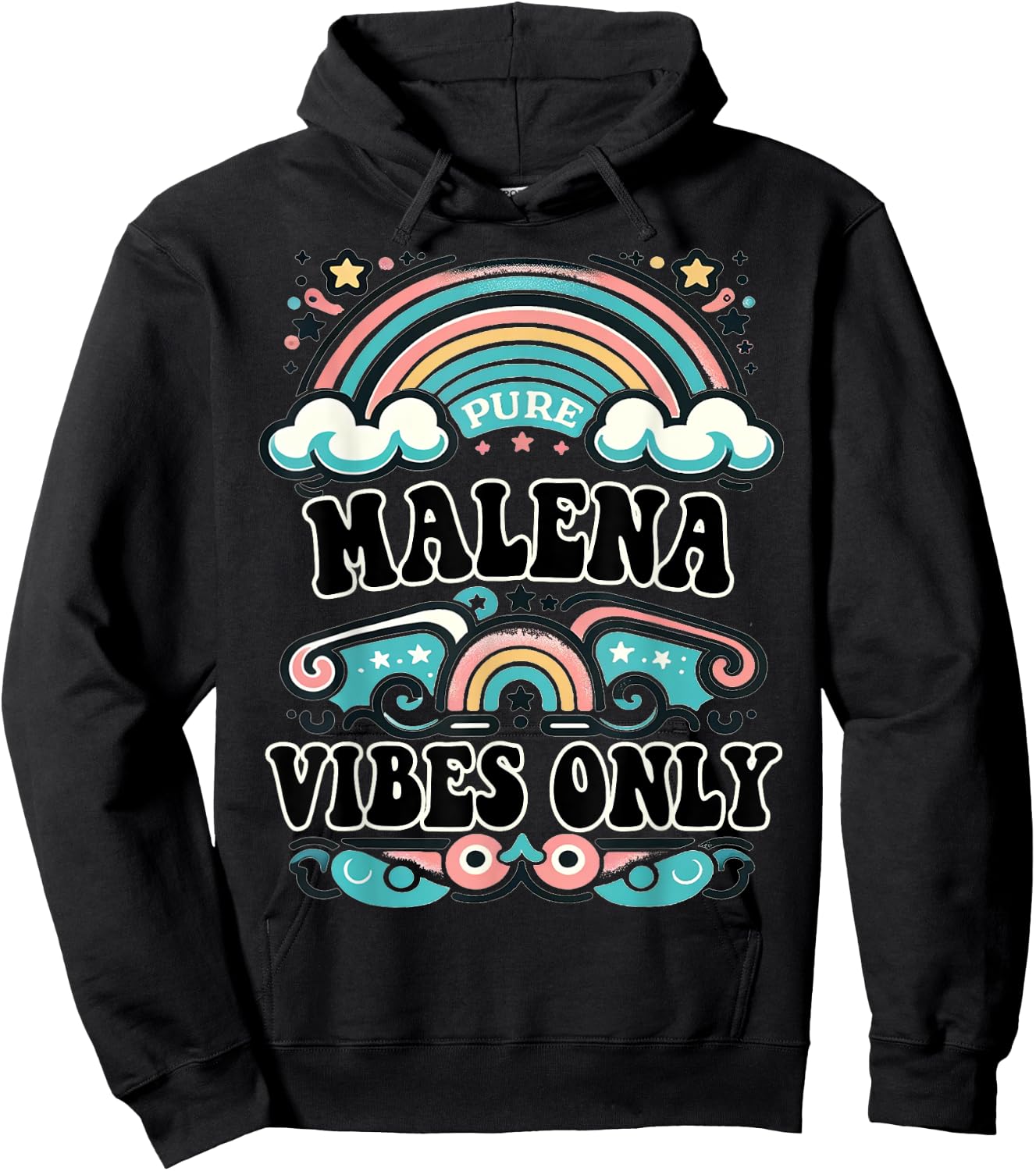MALENA Vibes Only Cute Retro Girls MALENA Name Hoodie - Hoodie | Black