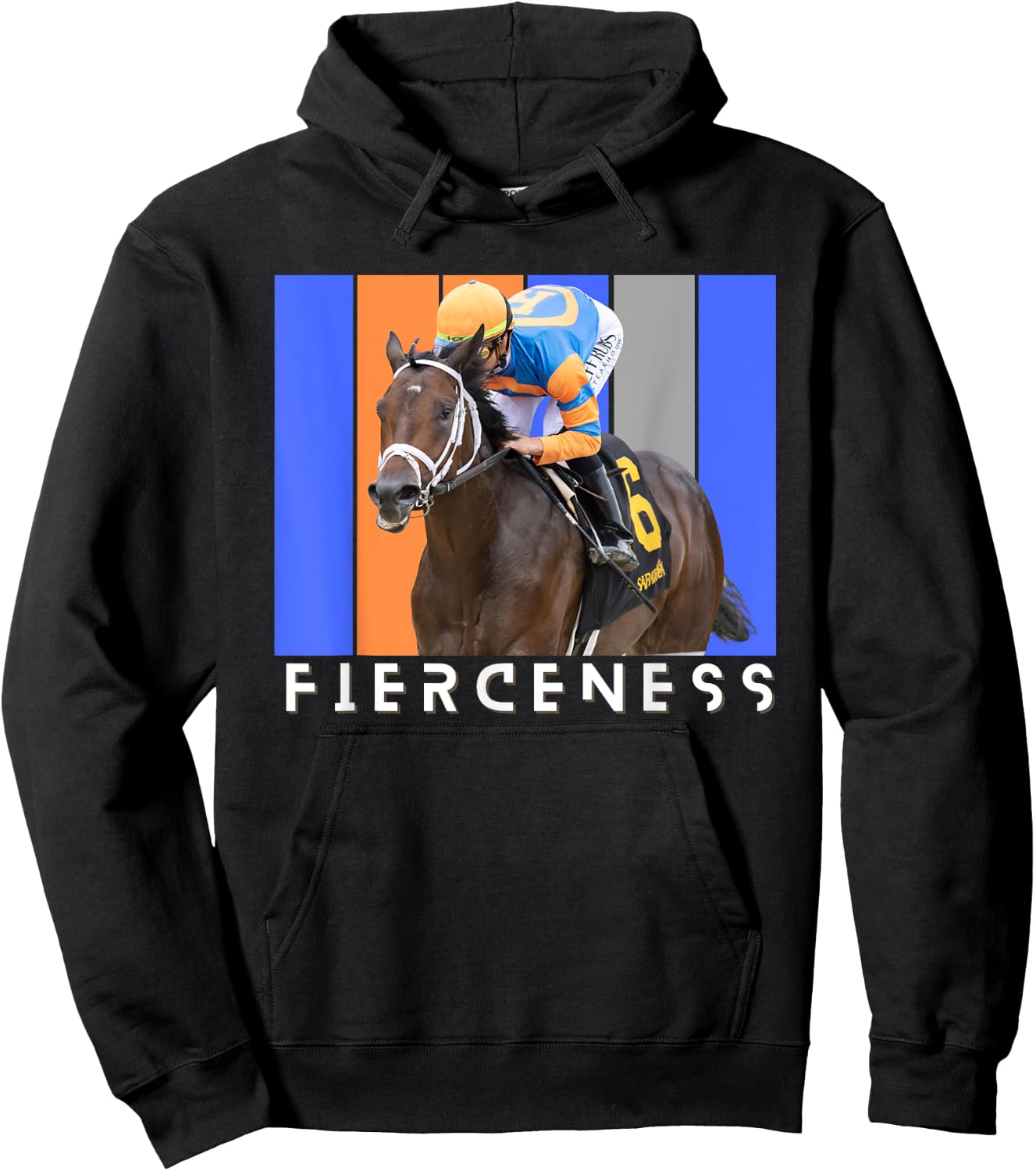 Fierceness Horse, Horse Racing Shirt, Del Mar, Santa Anita Hoodie - Hoodie | Black
