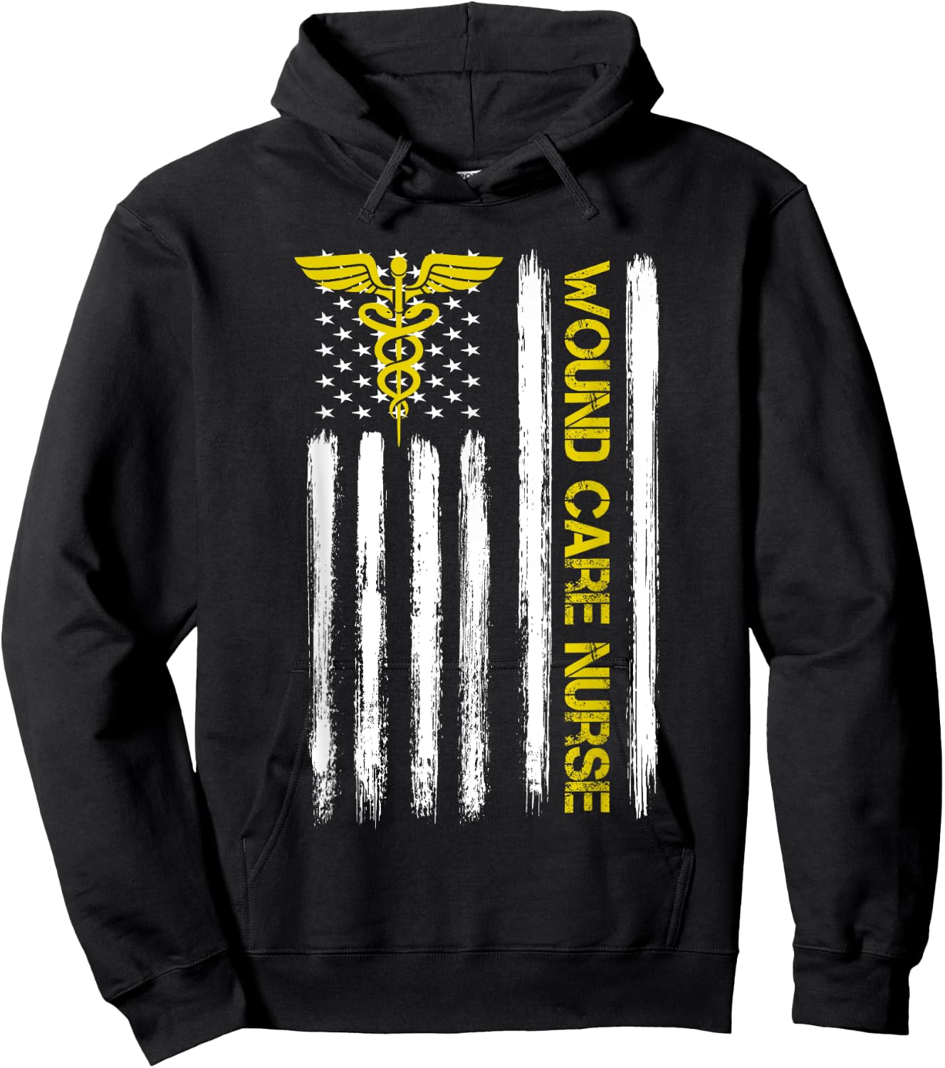 American Flag Wound Care Nurse | Nursing Department Wound Hoodie - Hoodie | Black