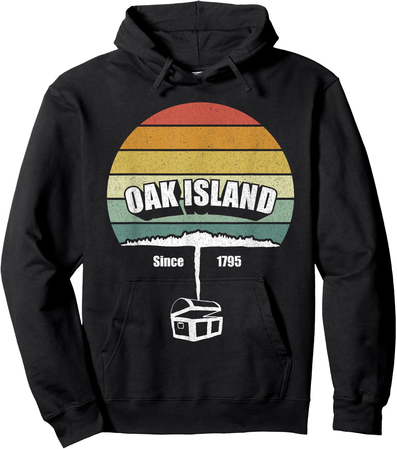 Retro Oak Island And Treasure Shirt Gift Nova Scotia Funny Hoodie - Hoodie | Black