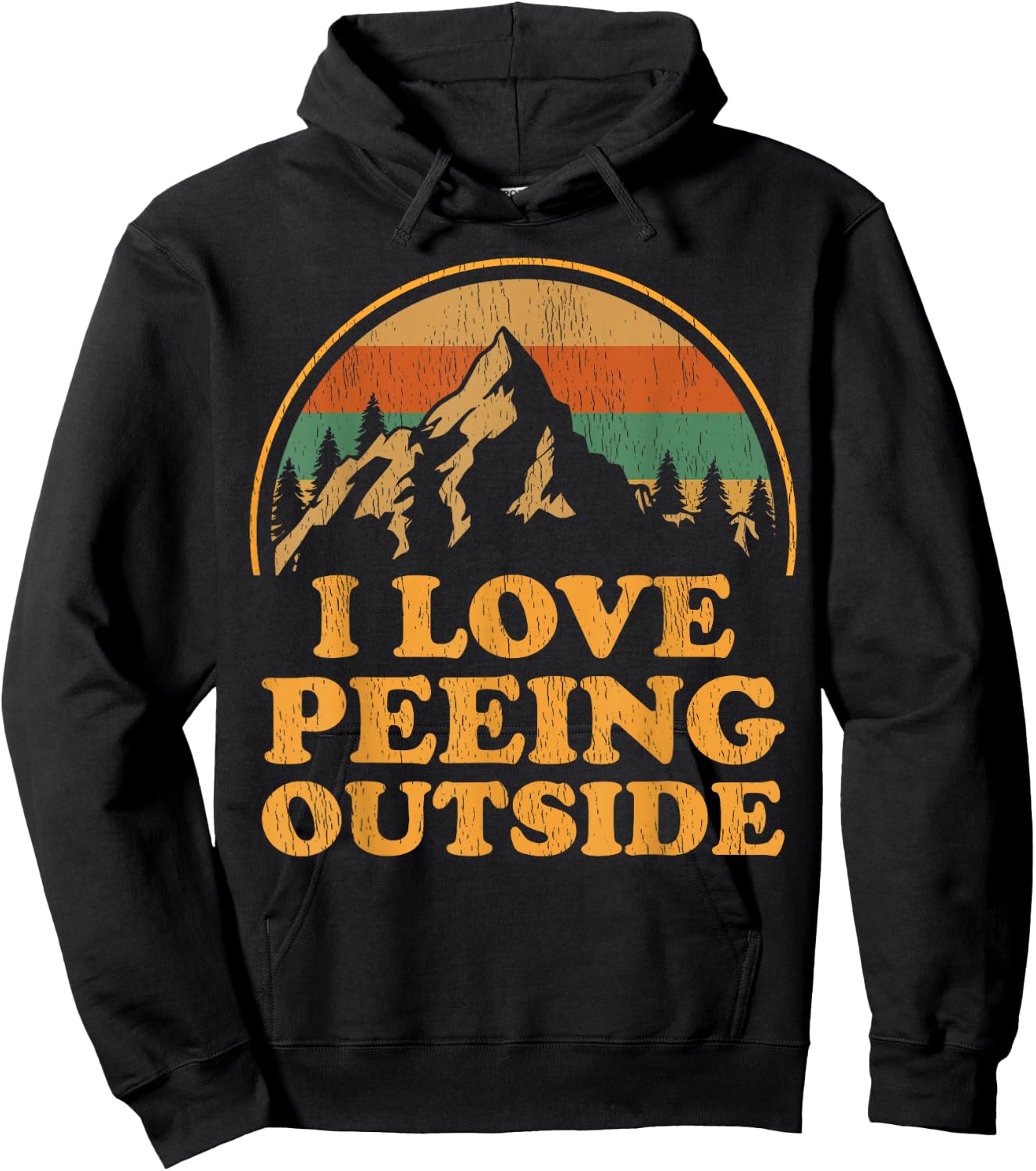 Funny I Love Peeing Outside Camping Hiking Hoodie - Hoodie | Black