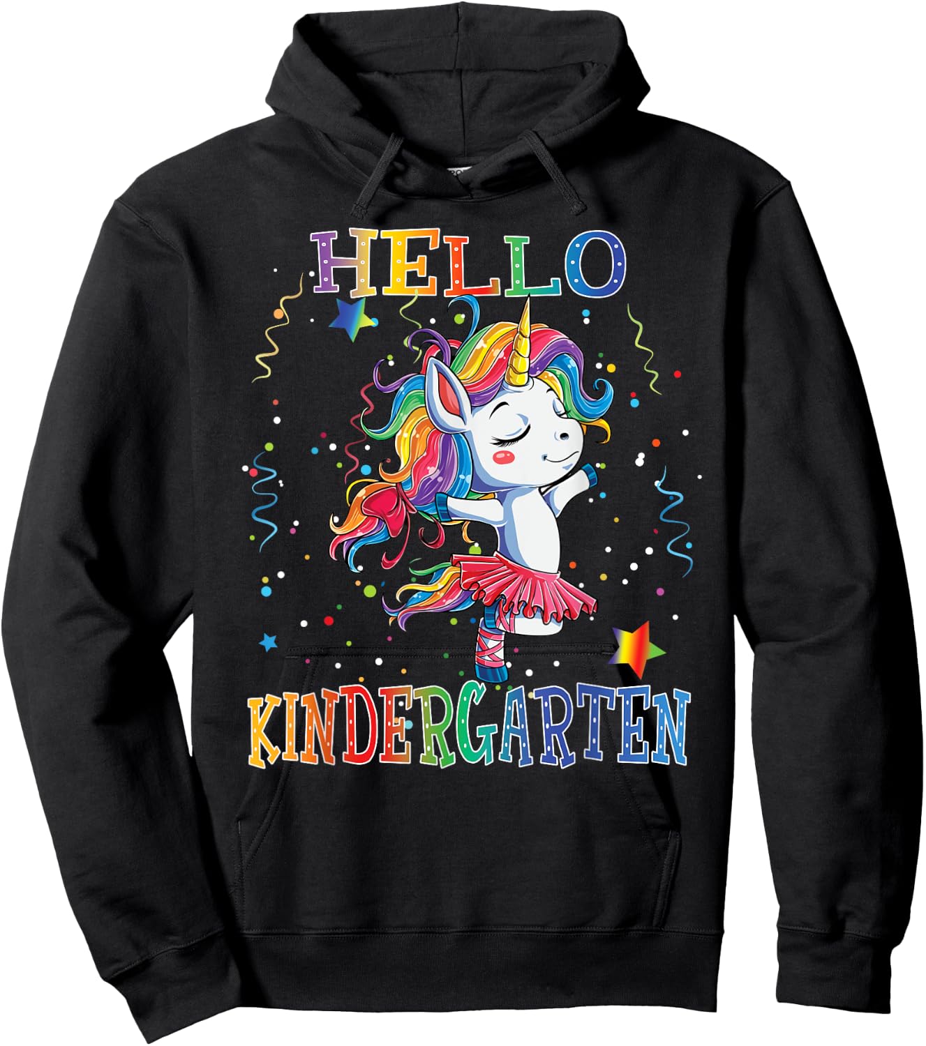 Hello Kindergarten Cute Unicorn First Day Of School Gifts Hoodie - Hoodie | Black