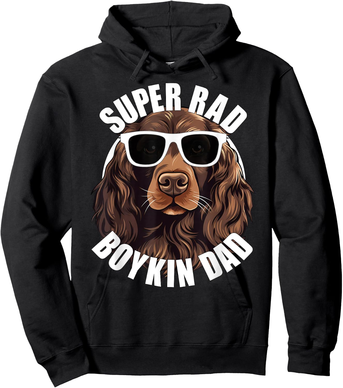 Boykin Spaniel Dad Funny Super Rad Puppy Dog Father Hoodie - Hoodie | Black