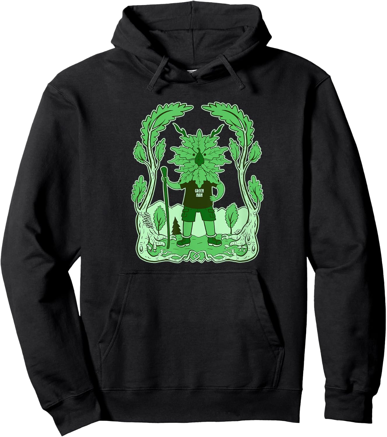 Mystic Green Man Nature Pagan Outdoors Forest Wilderness Hoodie - Hoodie | Black