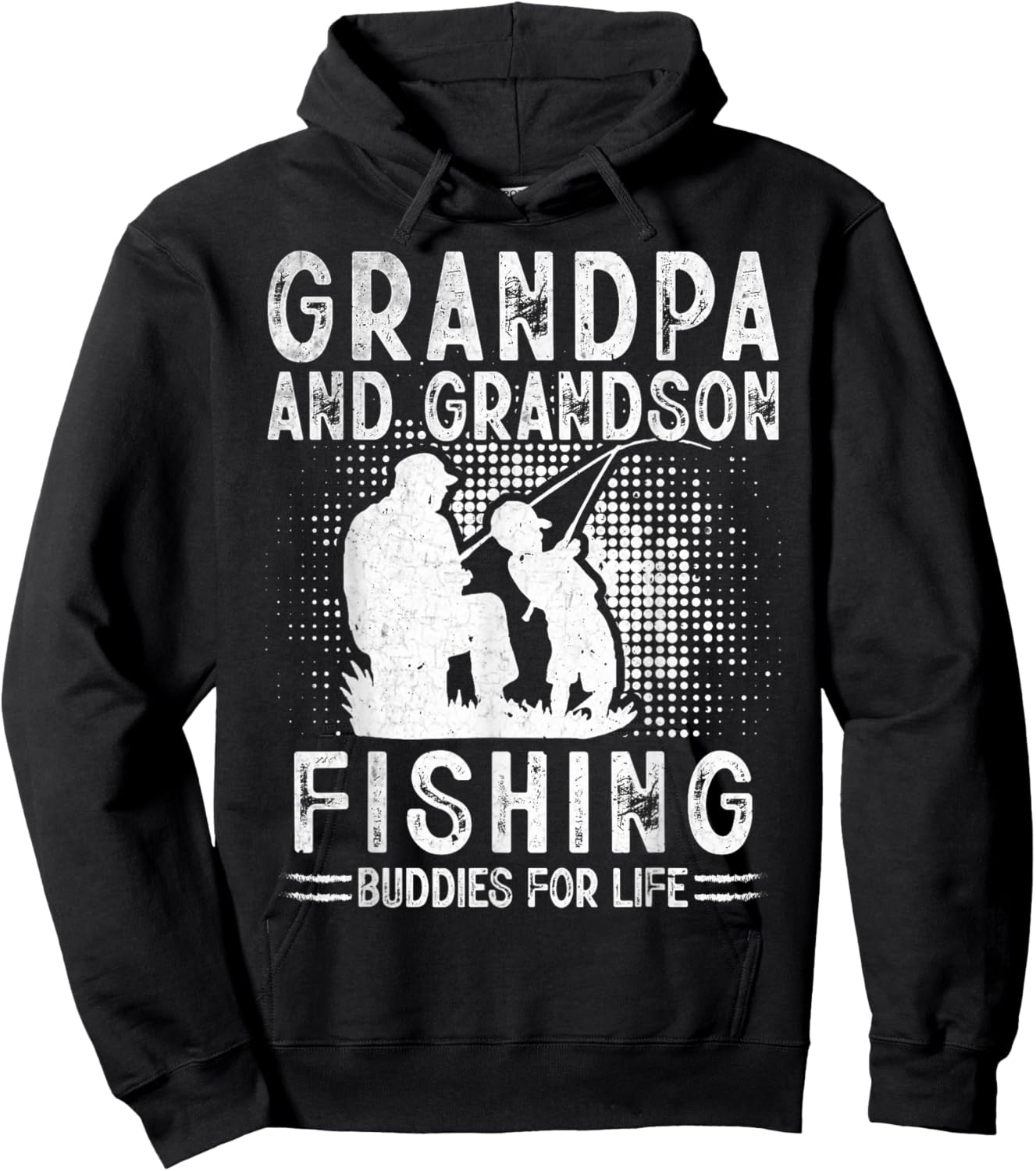 Grandpa and Grandson Fishing Buddies for Life Matching Hoodie - Hoodie | Black