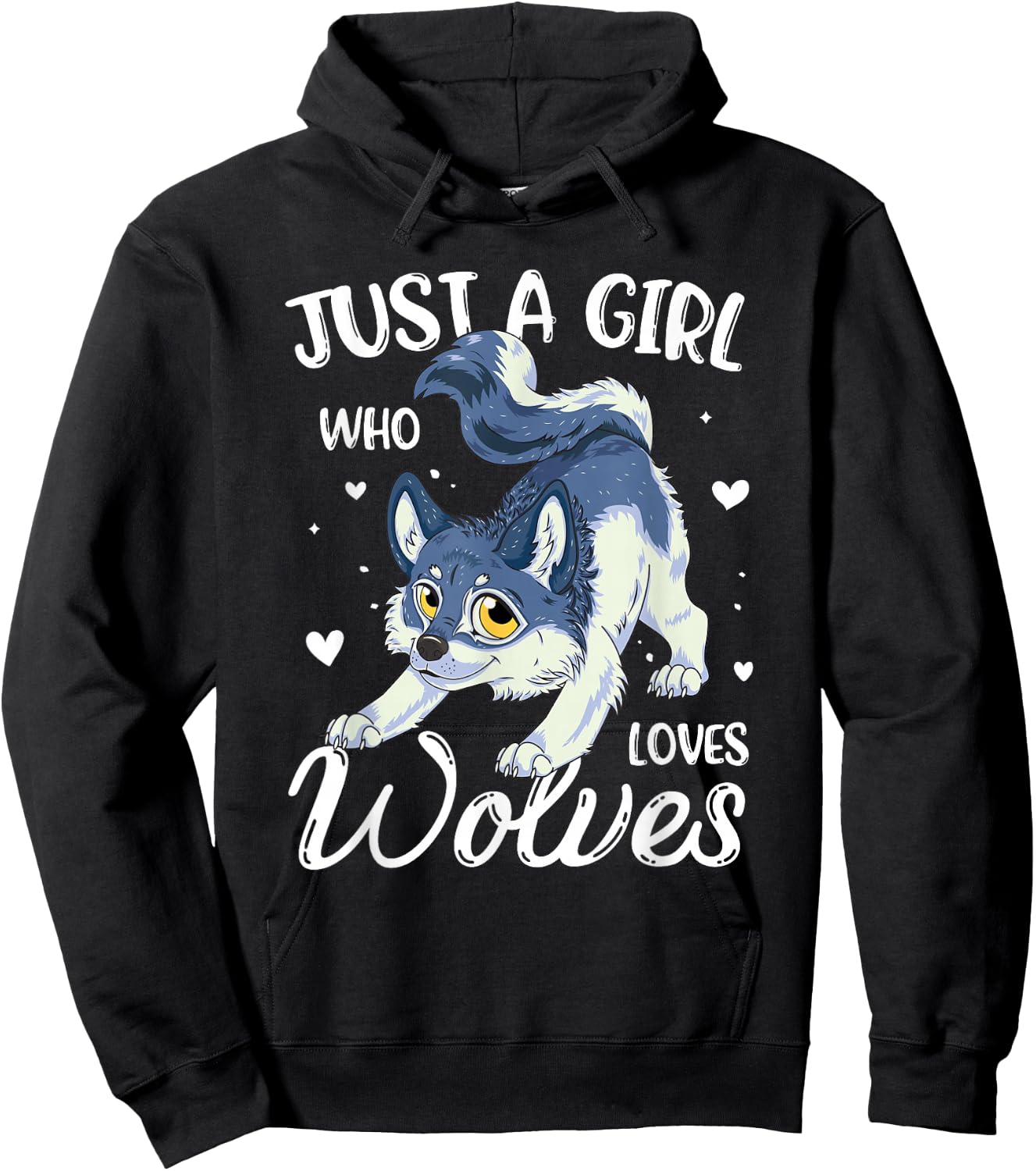 Just A Girl Who Loves Wolves Wolf Lover Women Hoodie - Hoodie | Black