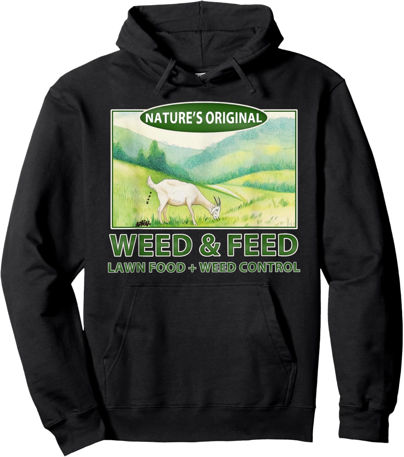"weed & Feed" Funny Goat Homestead Hoodie - Hoodie | Black