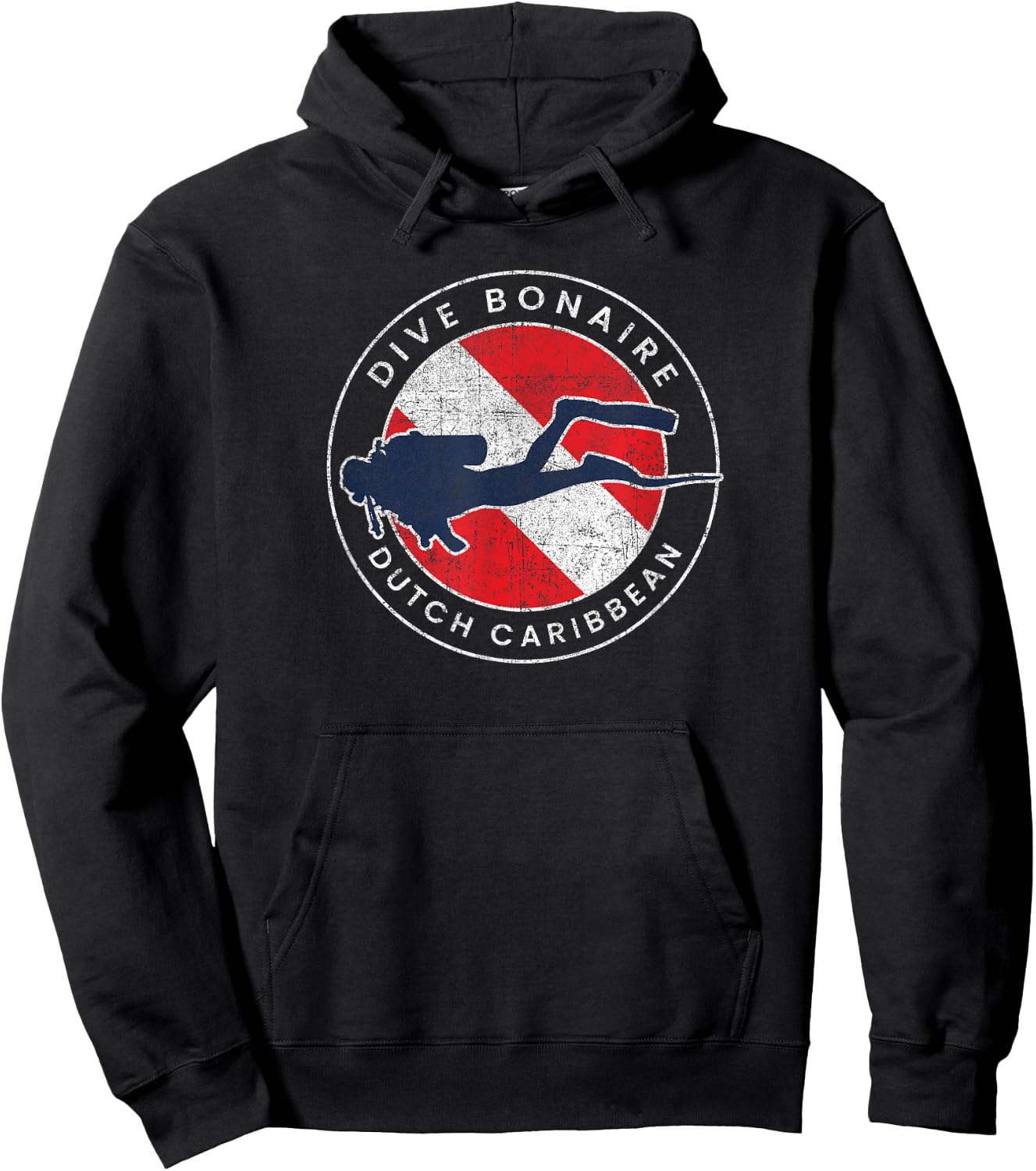 Retro Dive Bonaire Scuba Diver Vintage Dive Flag Hoodie - Hoodie | Black