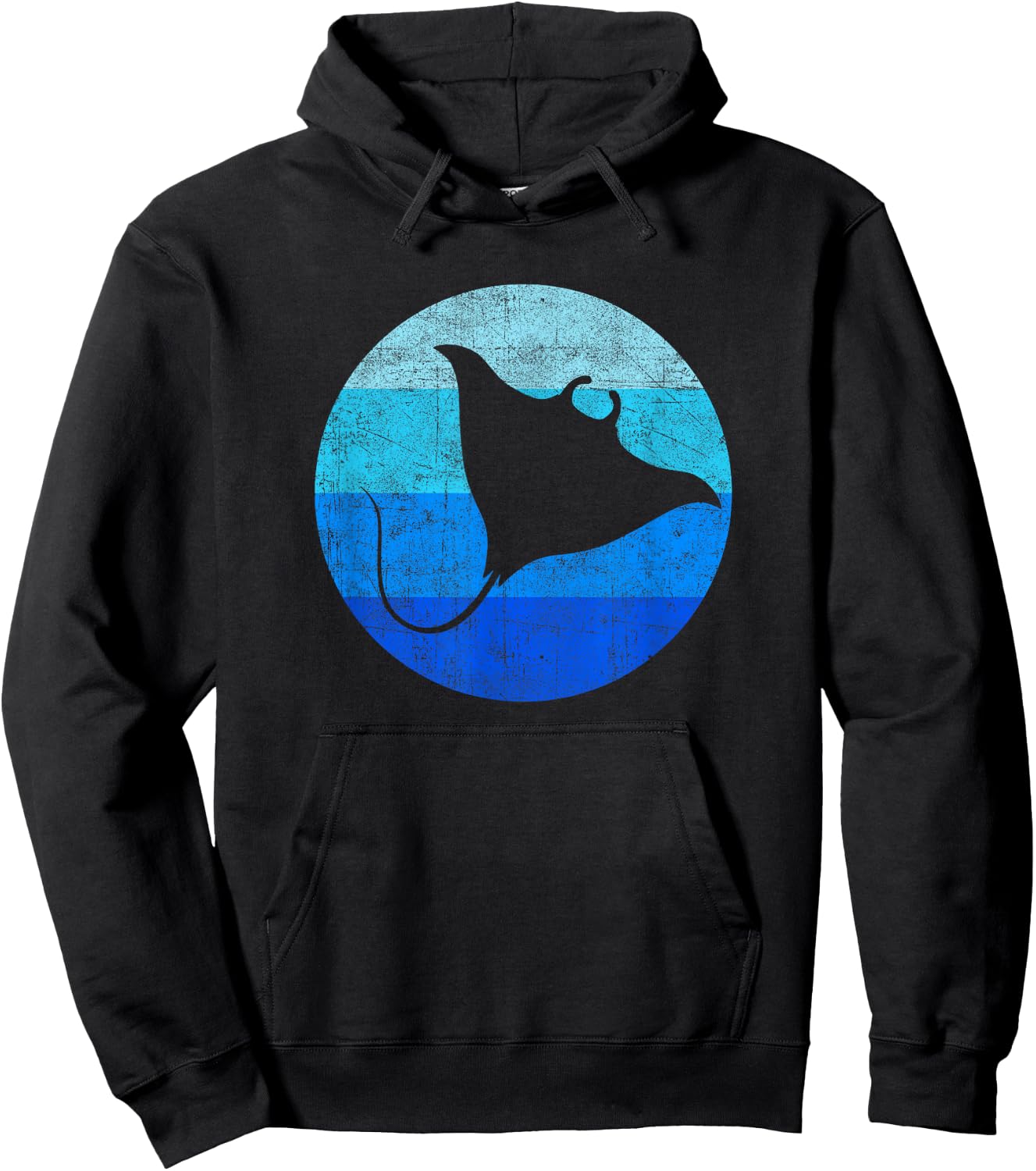 Vintage Stingray Manta Ray Hawaii Ocean Animals Boys Girls Hoodie - Hoodie | Black