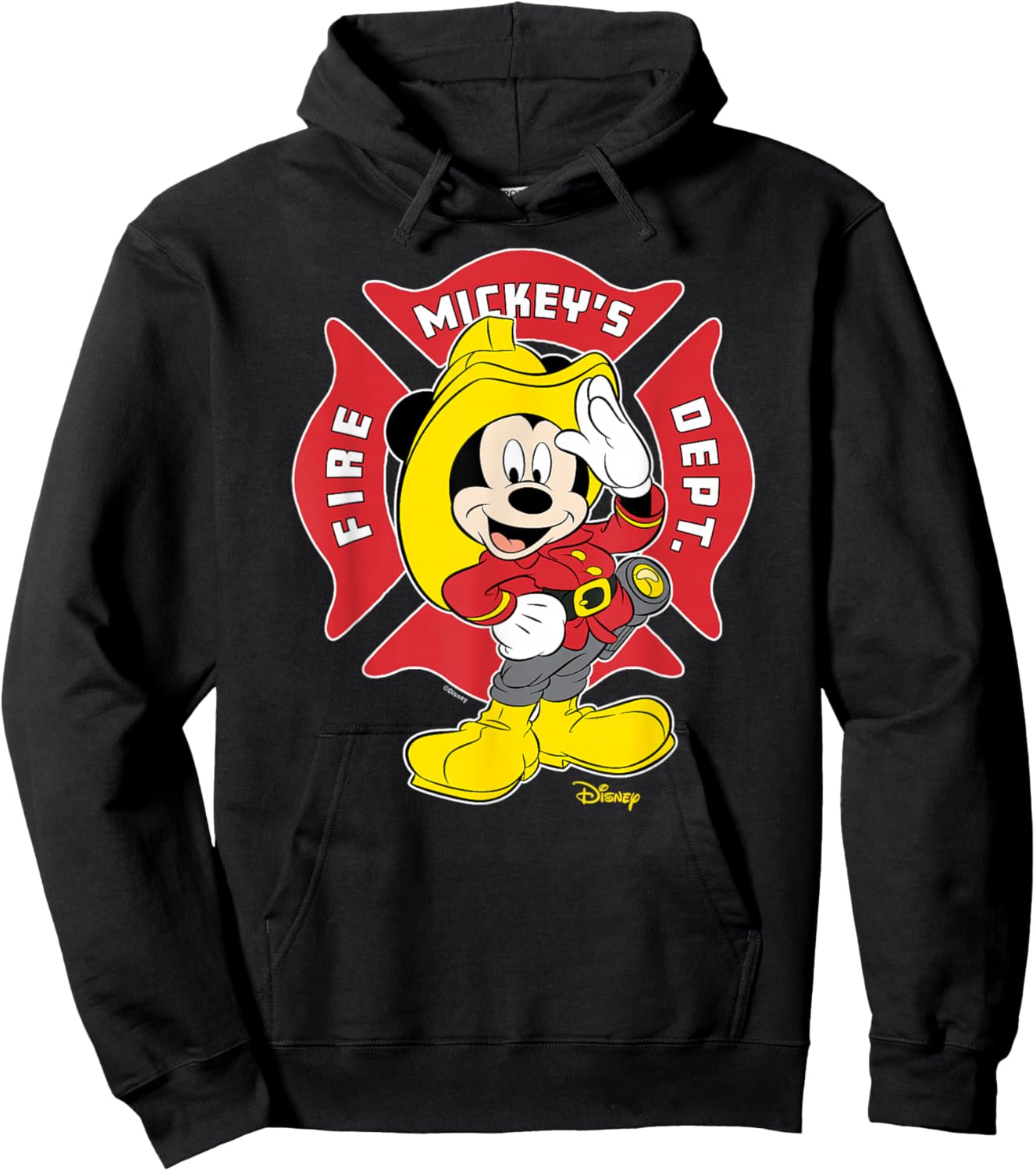 Mickey Mouse - Fire Department Career Badge Hoodie - Hoodie | Black