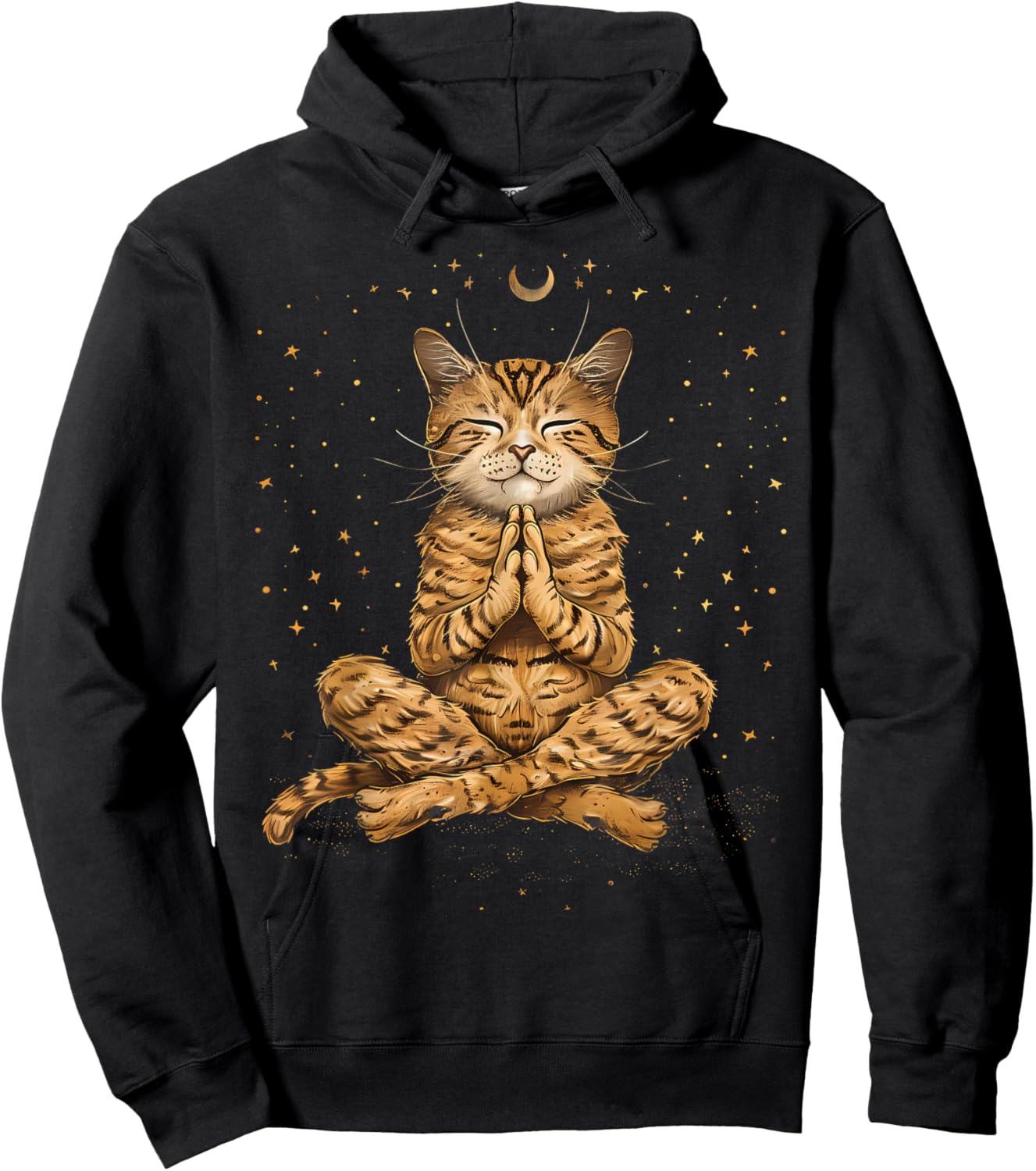 Cat Meditation Zen Buddha Spirituality Hindu Buddhist Women Kids Hoodie - Hoodie | Black