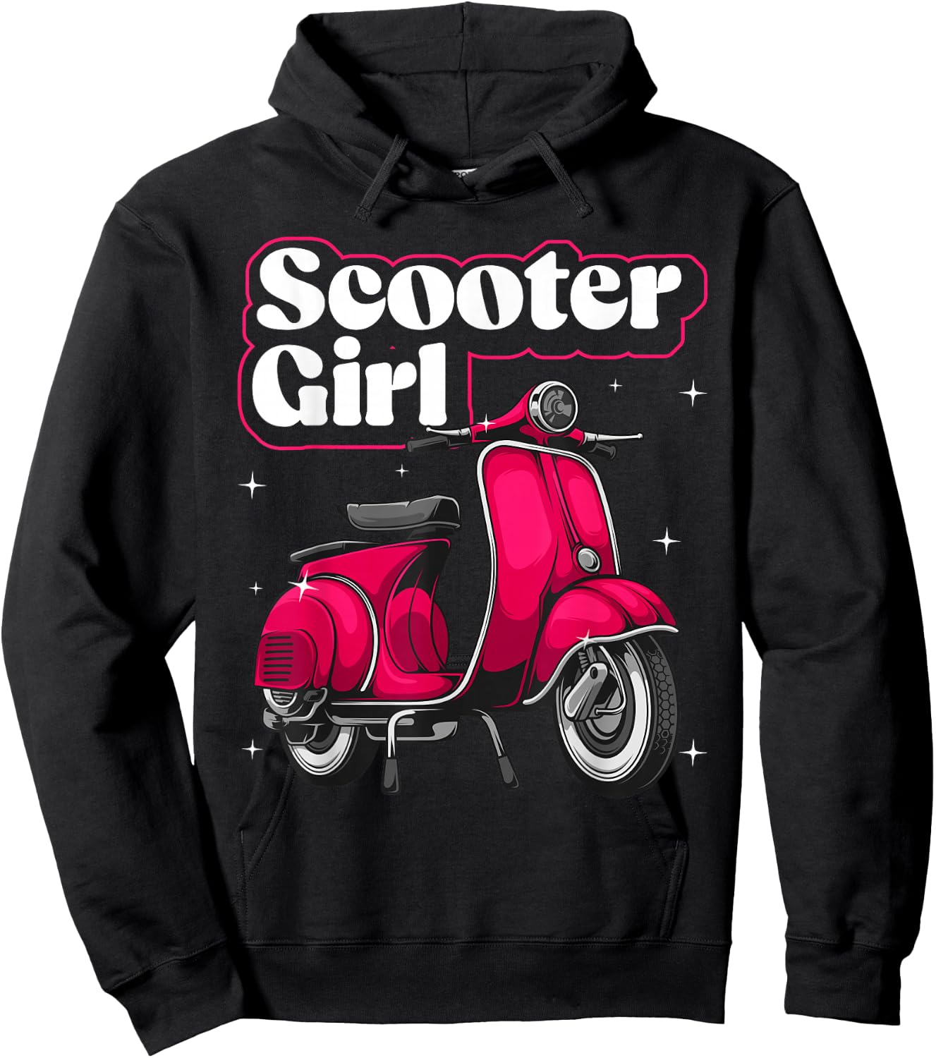 Funny Scooter Girl Art Kids Scooter Life Lover Hoodie - Hoodie | Black