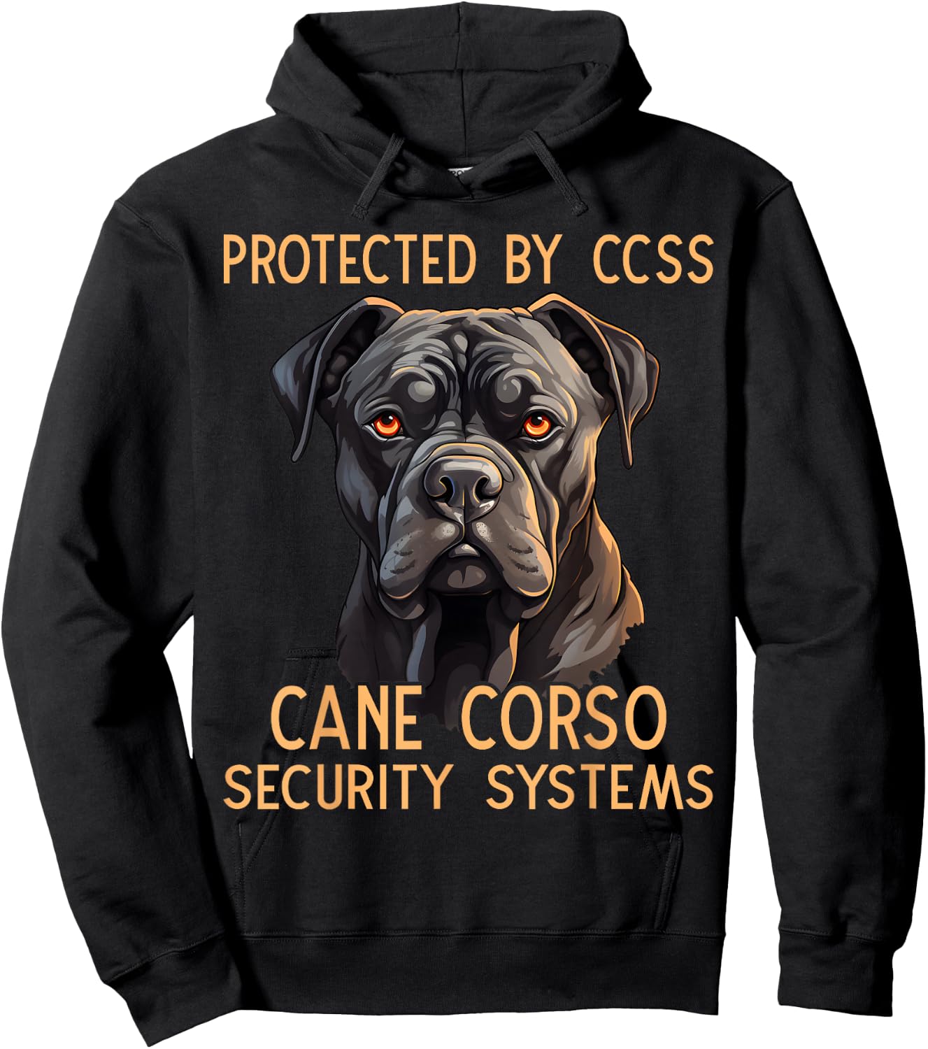 Black Corso Italiano Owner Plush Collar Dog Cane Corso Hoodie - Hoodie | Black