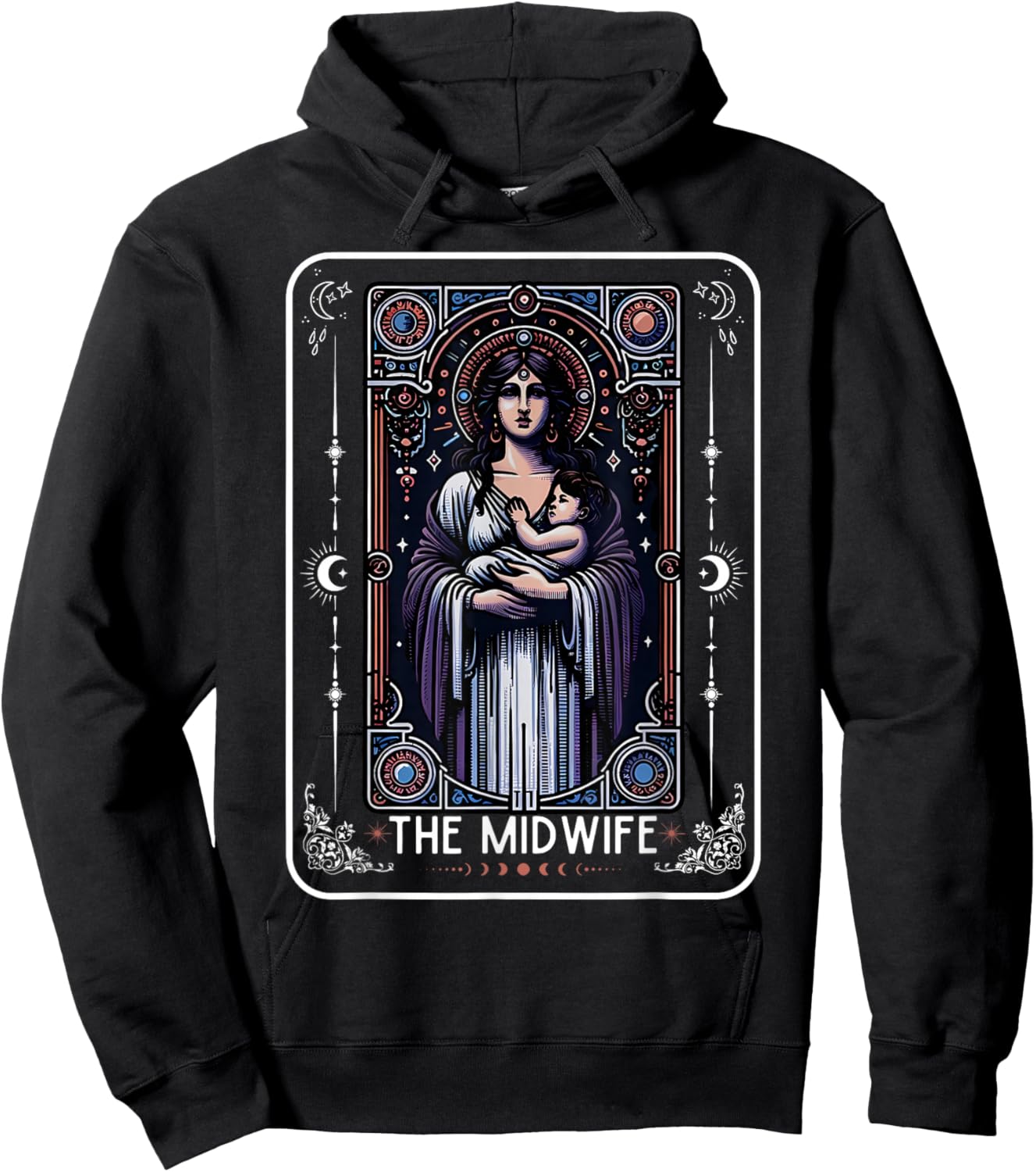 Midwife Tarot Card Witchy Doula L&D Nurse Spooky Midwife Hoodie - Hoodie | Black