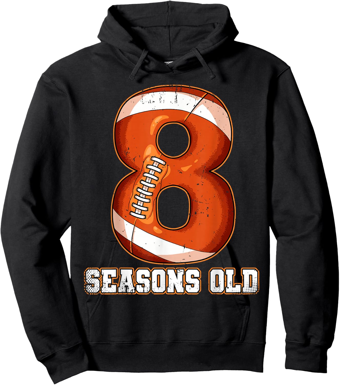 8th Birthday Football Hoodie - Hoodie | Black