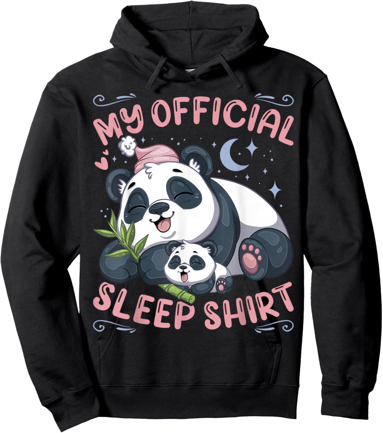Official Sleepshirt Sleepy Panda with Puppy Hoodie - Hoodie | Black